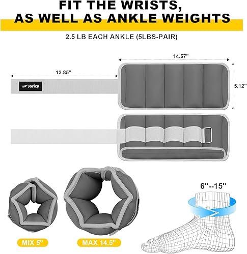 Miniatura 8 de Pesas de tobillo ajustables para mujeres y hombres, 1 par de 1, 2, 4, 5, 6, 8, 10 libras, pesas para piernas, manos, brazos, muñecas con peso