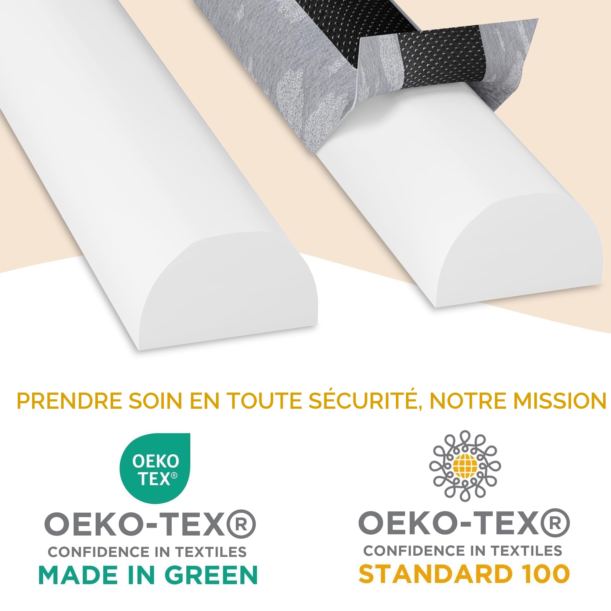 Barriere de Securite Enfant Lit 2en1 en Mousse Longue Détachable en 2 Parties Utiliser, Barriere de Lit pour Bébés et Personnes âgées, Facile à Transporter Convient à Tous Les Lits