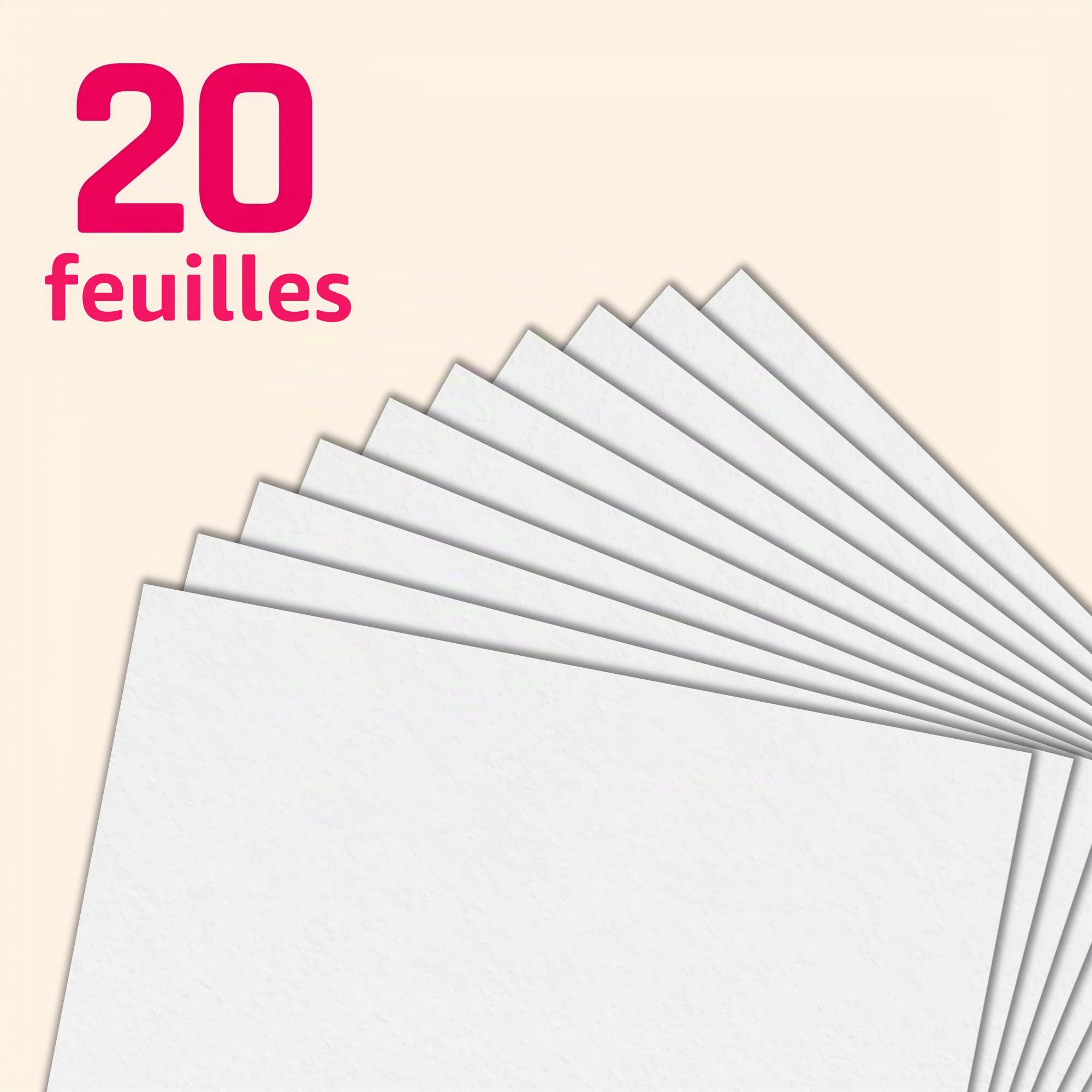 20 Feuilles - 350g A4 Papier Cartonné Blanc, Feuille Cartonnée