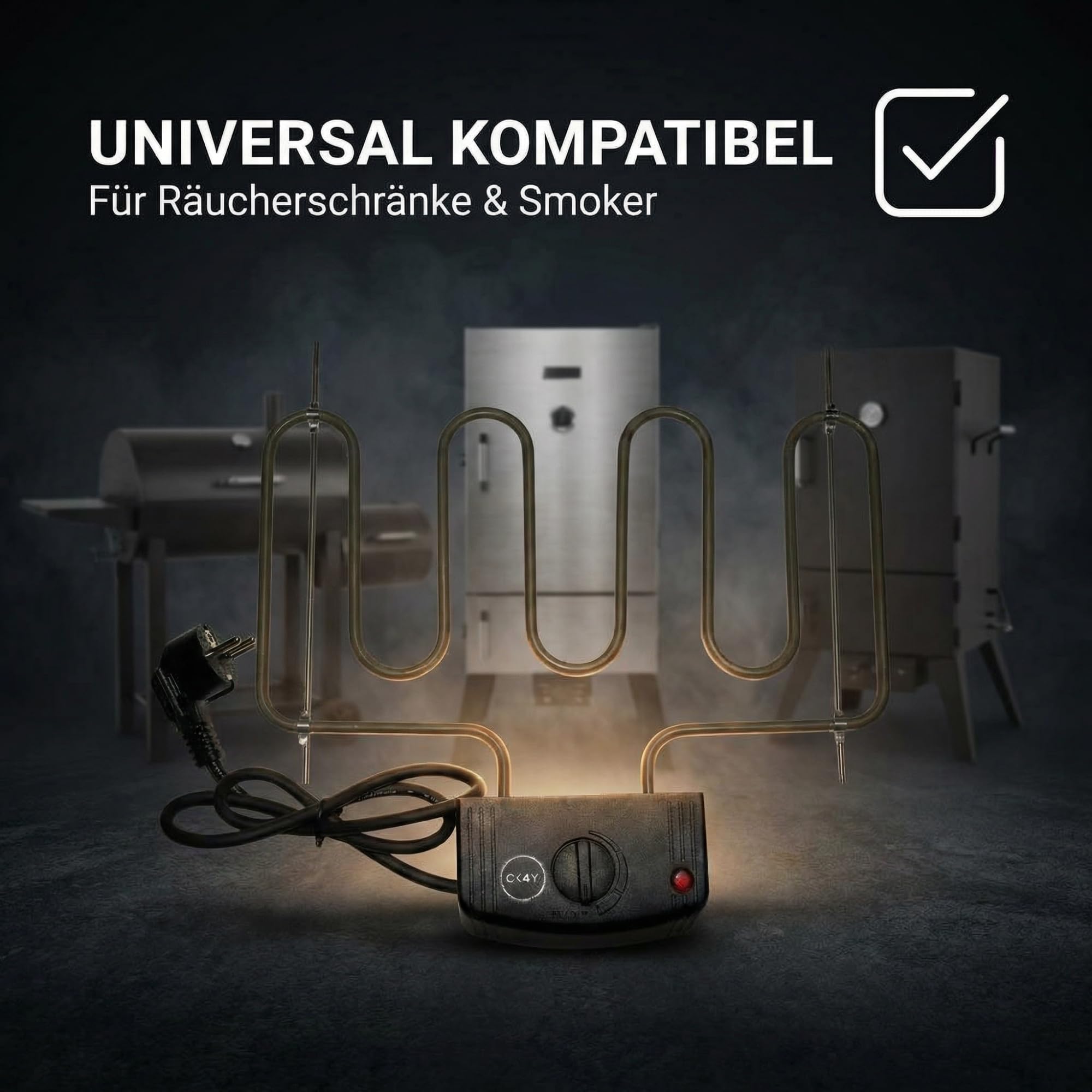 Stufa elettrica professionale 2000 W – Spirale riscaldante per affumicatore e affumicatore, serpente di riscaldamento universale per modelli di altri produttori, elettrico, regolabile in modo