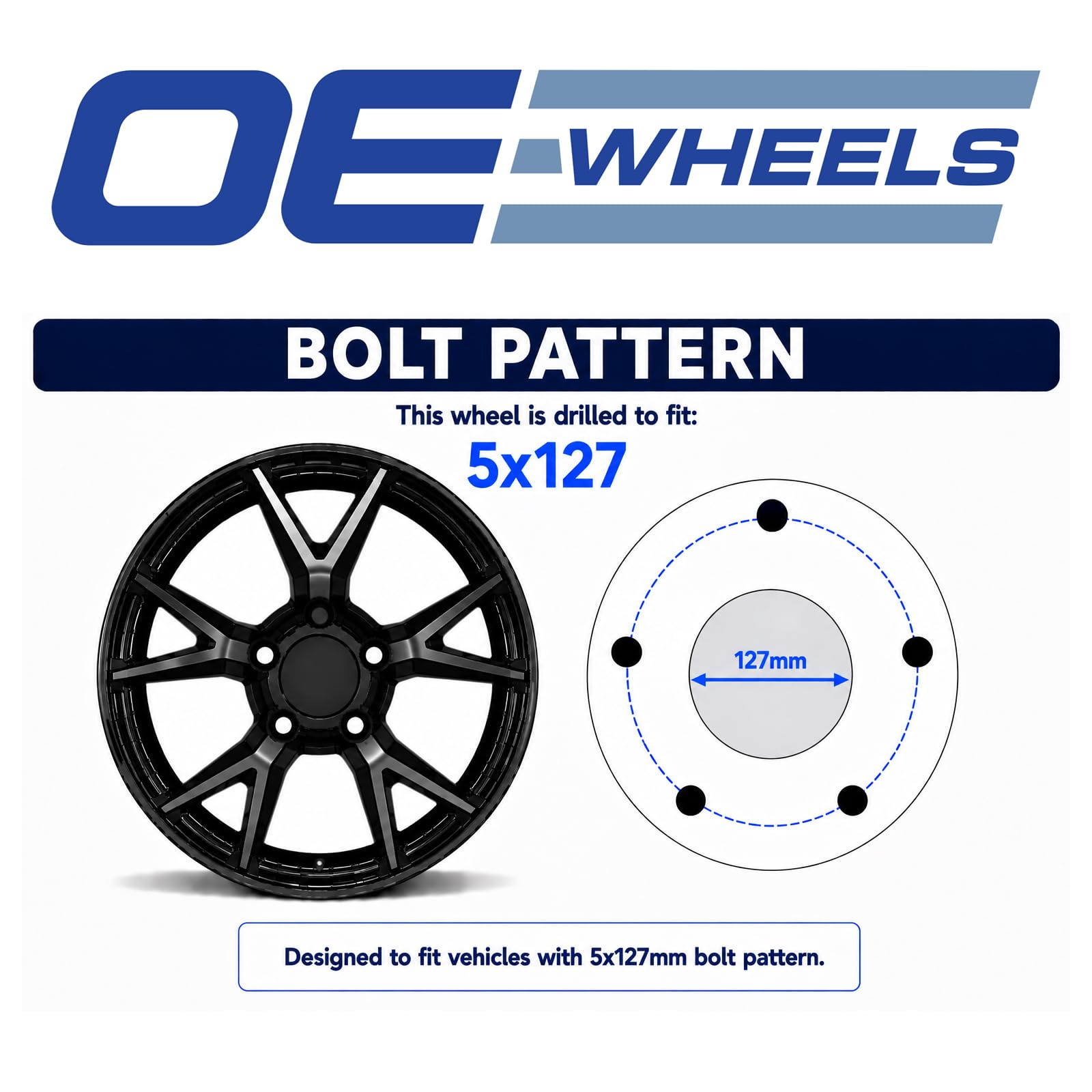 Amazon.com: OE Wheels JP06 20x9 Set(4) Chrome 9082 5x127 Rims