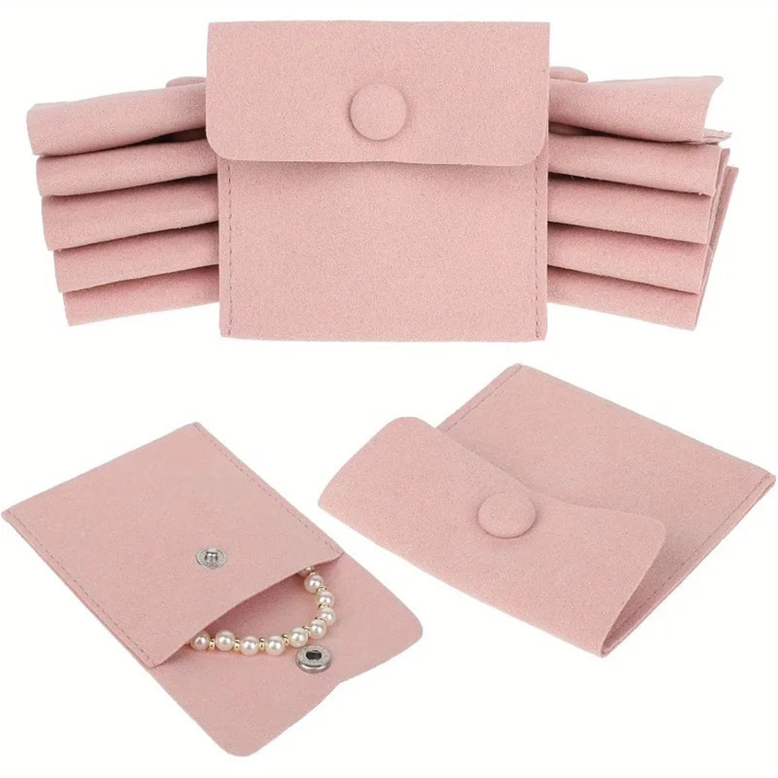 RRYPBOVG Jewelry Storage Bag 12PCS Thickened Velvet Jewelry Pouch With Snap Storage Bags For Rings Necklaces Earrings Earring Organizer