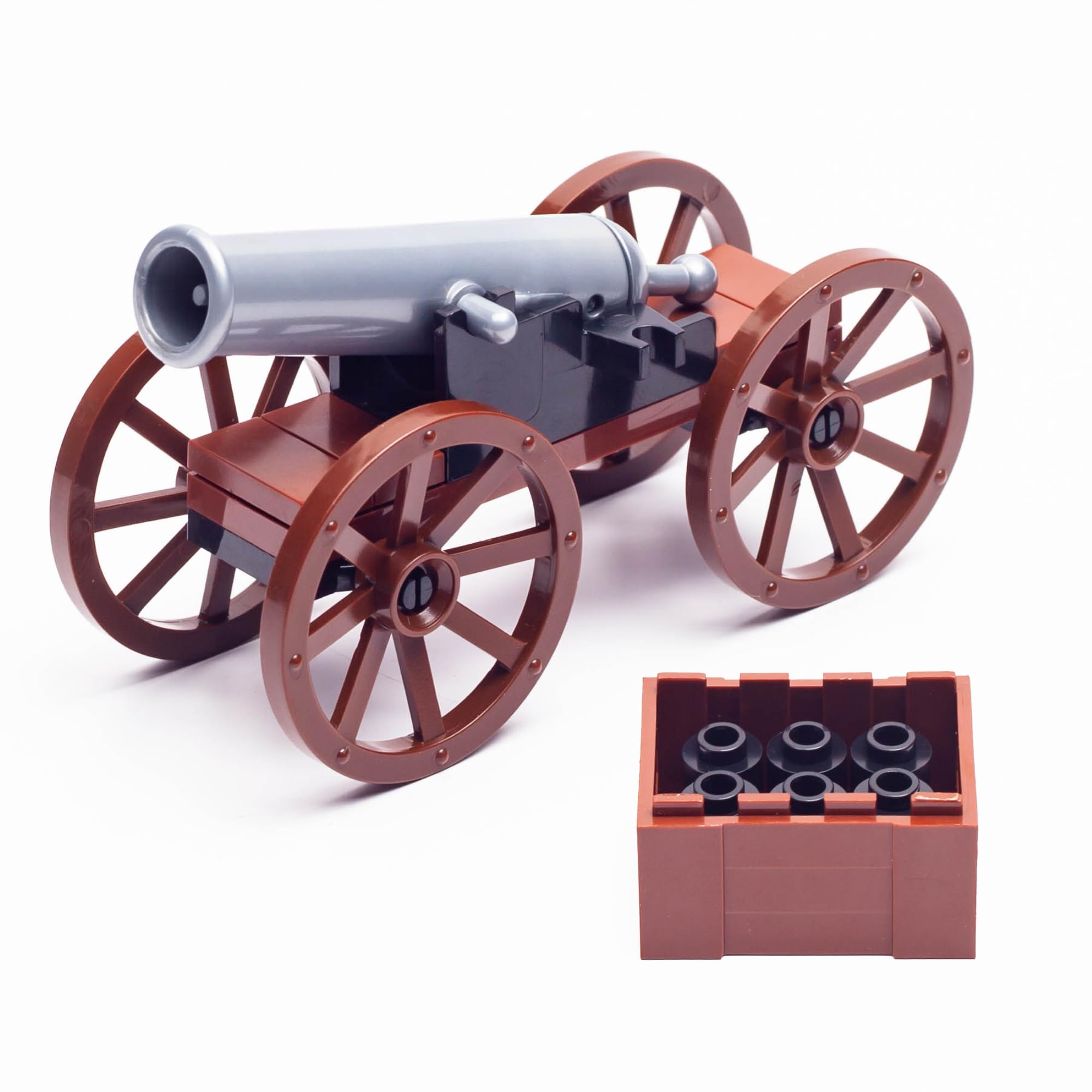 MaozyHomie Weapons Pack Military Four-Wheeled Cannon, Toy Soldiers Figures, Weapons Accessories, Toy Set Minifigure Compatible with Major Brands, 3