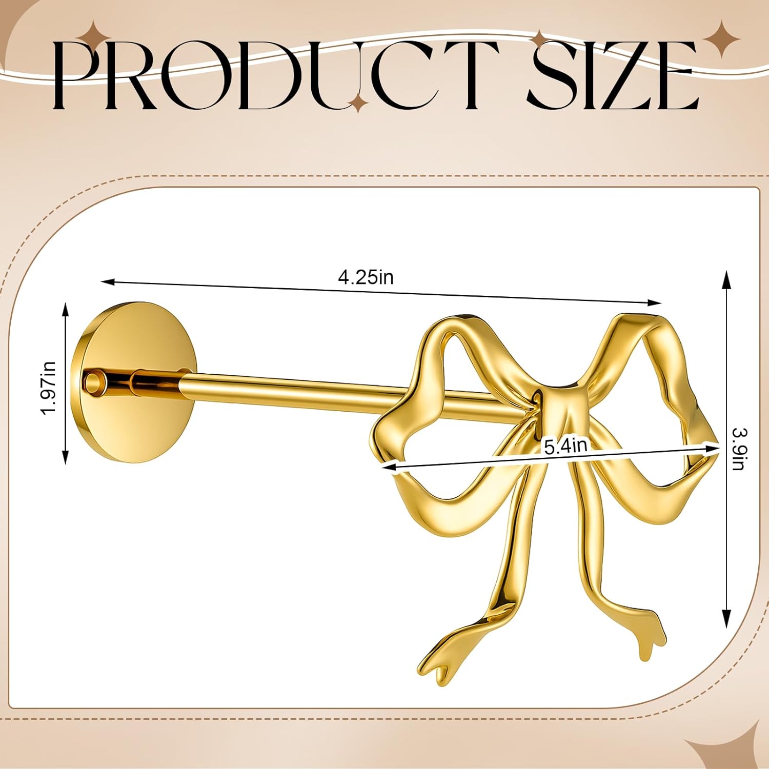 Blulu 2 Pcs Large Metal Bow Curtain Holdbacks Gold Wall Mounted Bow Curtain Hold Backs Curtains Modern Gold Holders for Living Room Bedroom Office Home
