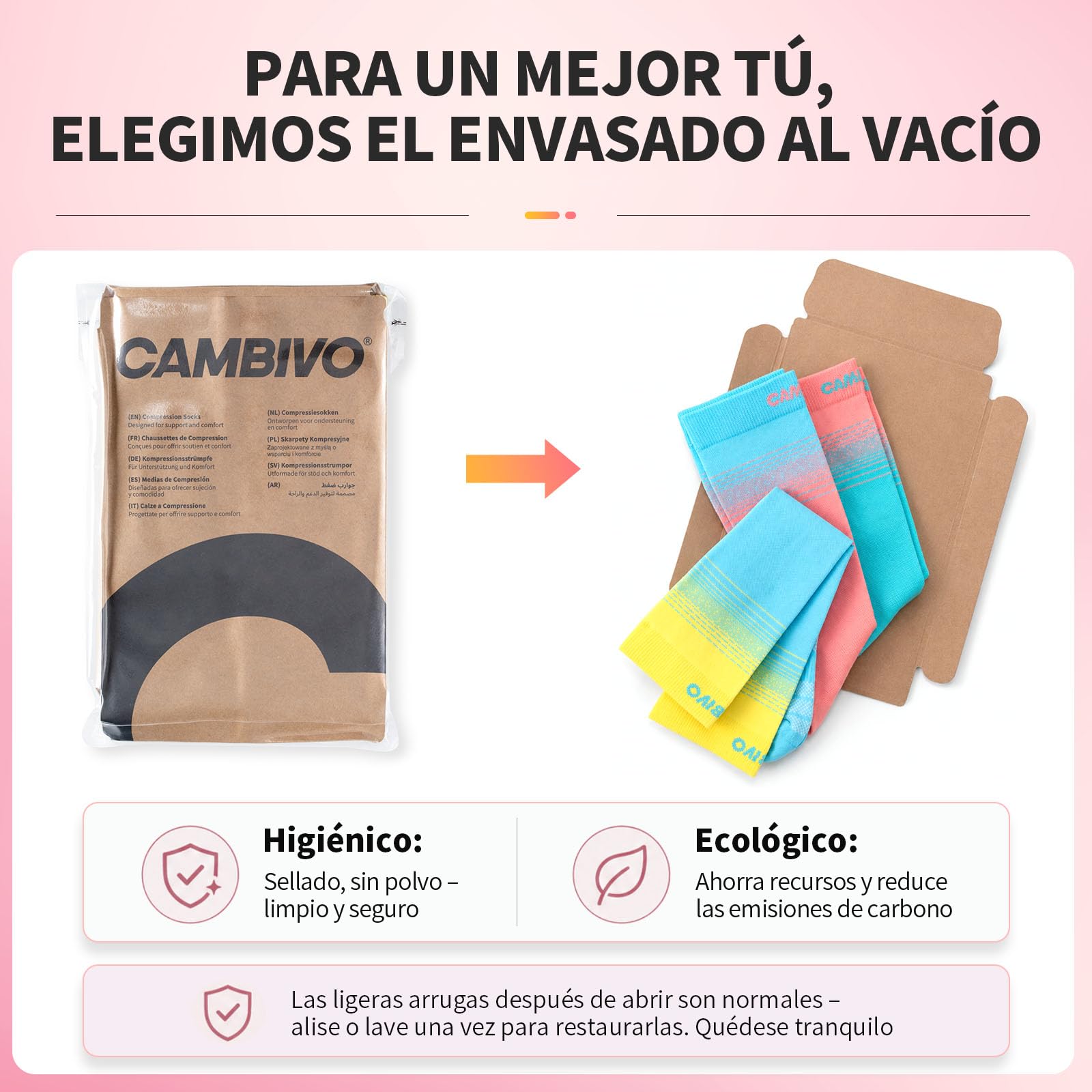 CAMBIVO Medias de Compresión Mujer Hombre 3Pares, Calcetines Compresion 15-20mmHg, Transpirables Calcetines Largos, Compression Socks para Deporte, Running, Ciclismo, Viajar en Avión, Enfermera, Moda