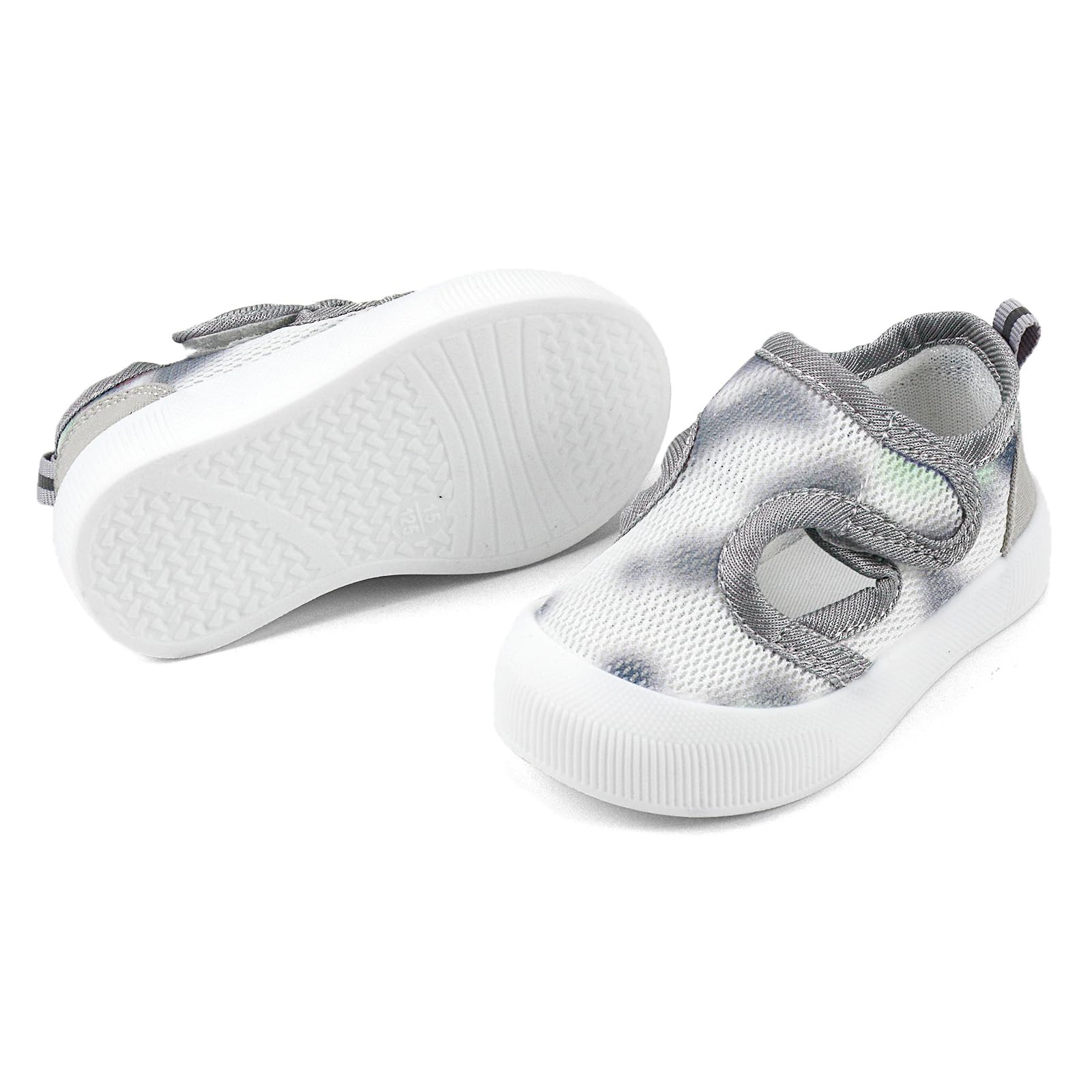 OAISNIT Baby Boy Girl Sandals Lightwight Breathable Summer Mesh Sneakers Non-Slip Toddler First Walking Shoes 6 12 18 24 Months(12-18 Months, B-Grey)
