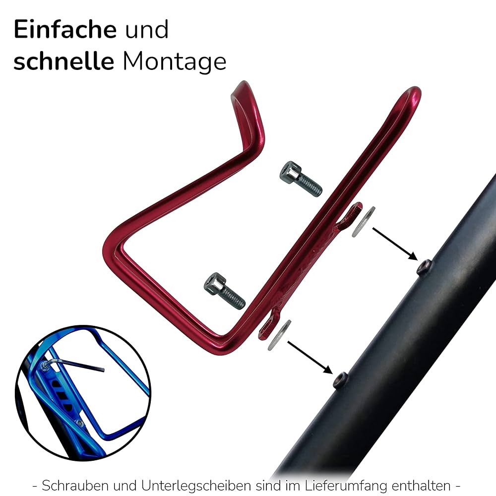 Portabottiglie Per Bicicletta PRO BIKE TOOL - Leggero, In Alluminio, Design Tubolare