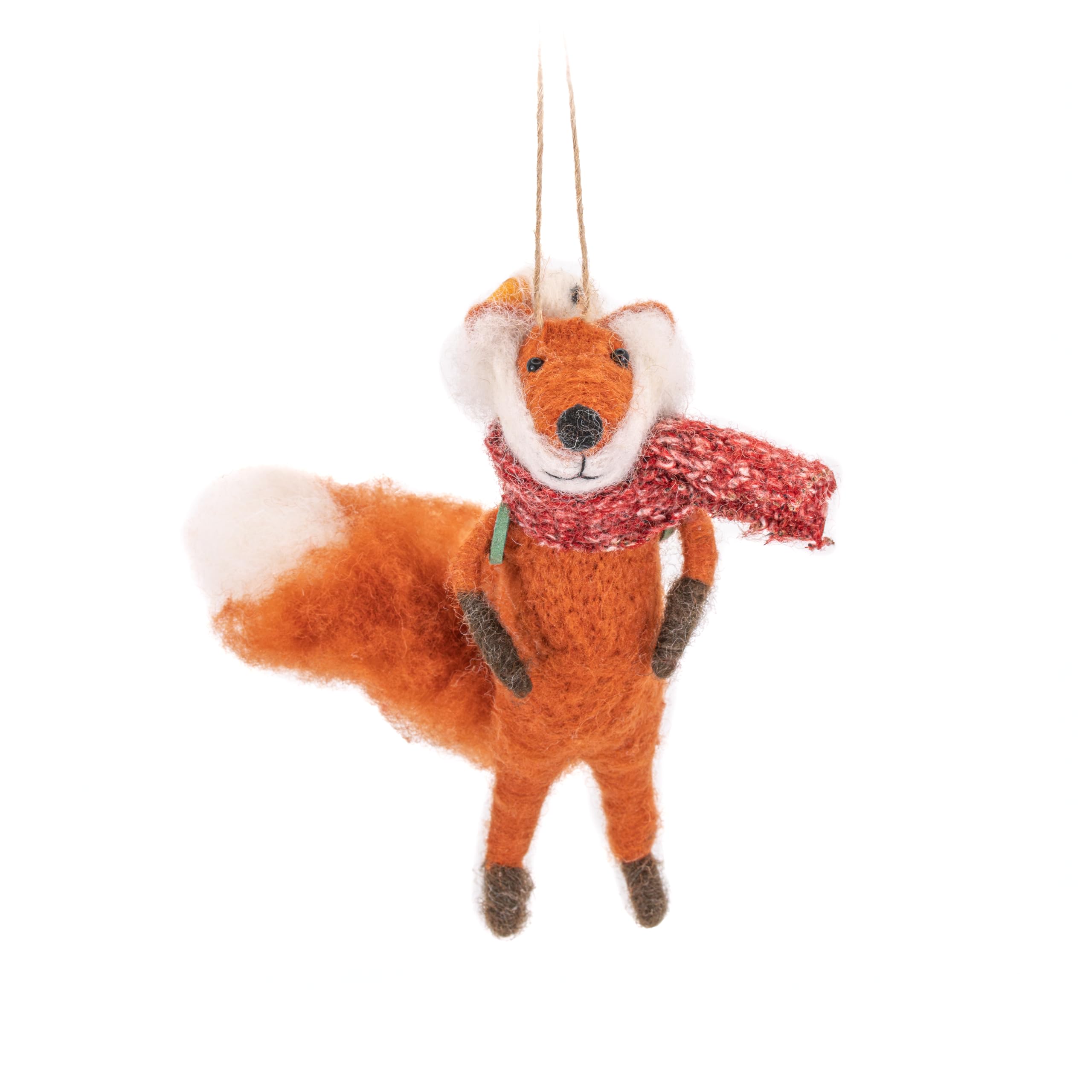 Sass & Belle White Sass And Belle Fox With Duck In Backpack Felt Decoration