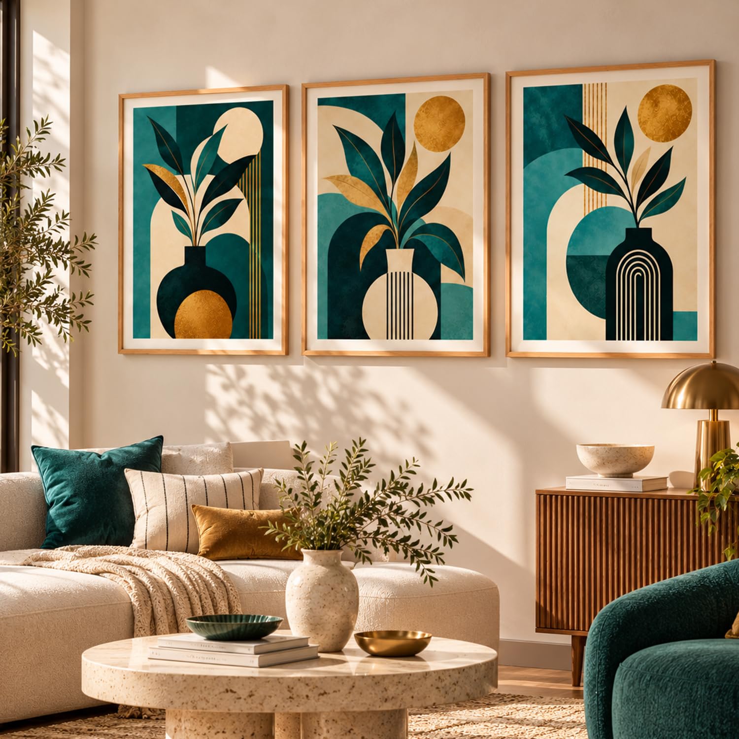 Bohemian Wall Art Set - Floral Prints with Frame -12 Bohemian Wall Art Set - Floral Prints with Frame -12