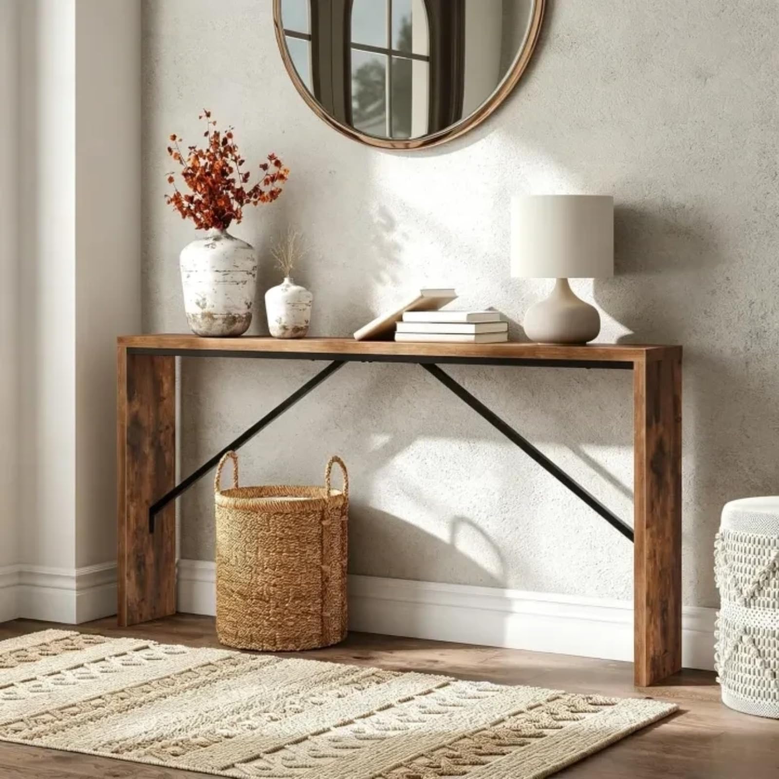 MAHANCRIS Console Table, 62.2 Long Sofa Table Behind Couch