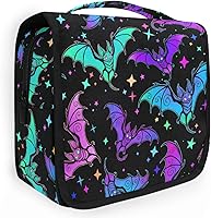 Vista 18 de Neceser colgante con calavera y mariposa de llama, bolsa de maquillaje de viaje para artículos de tocador, organizador de artículos de aseo portátil
