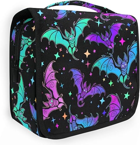 Miniatura 18 de Neceser colgante con calavera y mariposa de llama, bolsa de maquillaje de viaje para artículos de tocador, organizador de artículos de aseo portátil