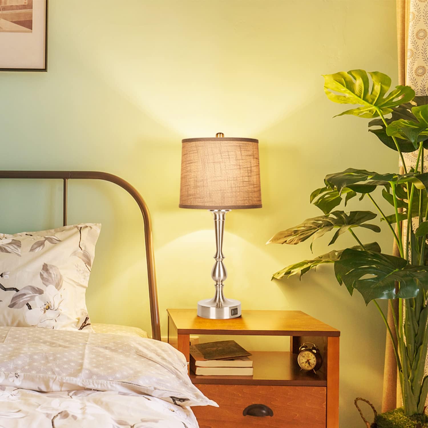 Tор Brаndѕ Touch Control Table Lamp Set of 2,Dual USB Charging Ports, 3 Way Dimmable Nightstand Lamp,Desk Light with Gray Shade, Nickel Finish Modern Bedside Table Lamps for Bedroom Living Room Bulb Included Bеѕt Dеаl Chеар 🛒 Touch Control Table Lamp Set of 2,Dual USB Charging Ports, 3 Way Dimmable Nightstand Lamp,Desk Light with Gray Shade, Nickel Finish Modern Bedside Table Lamps for Bedroom Living Room Bulb Included