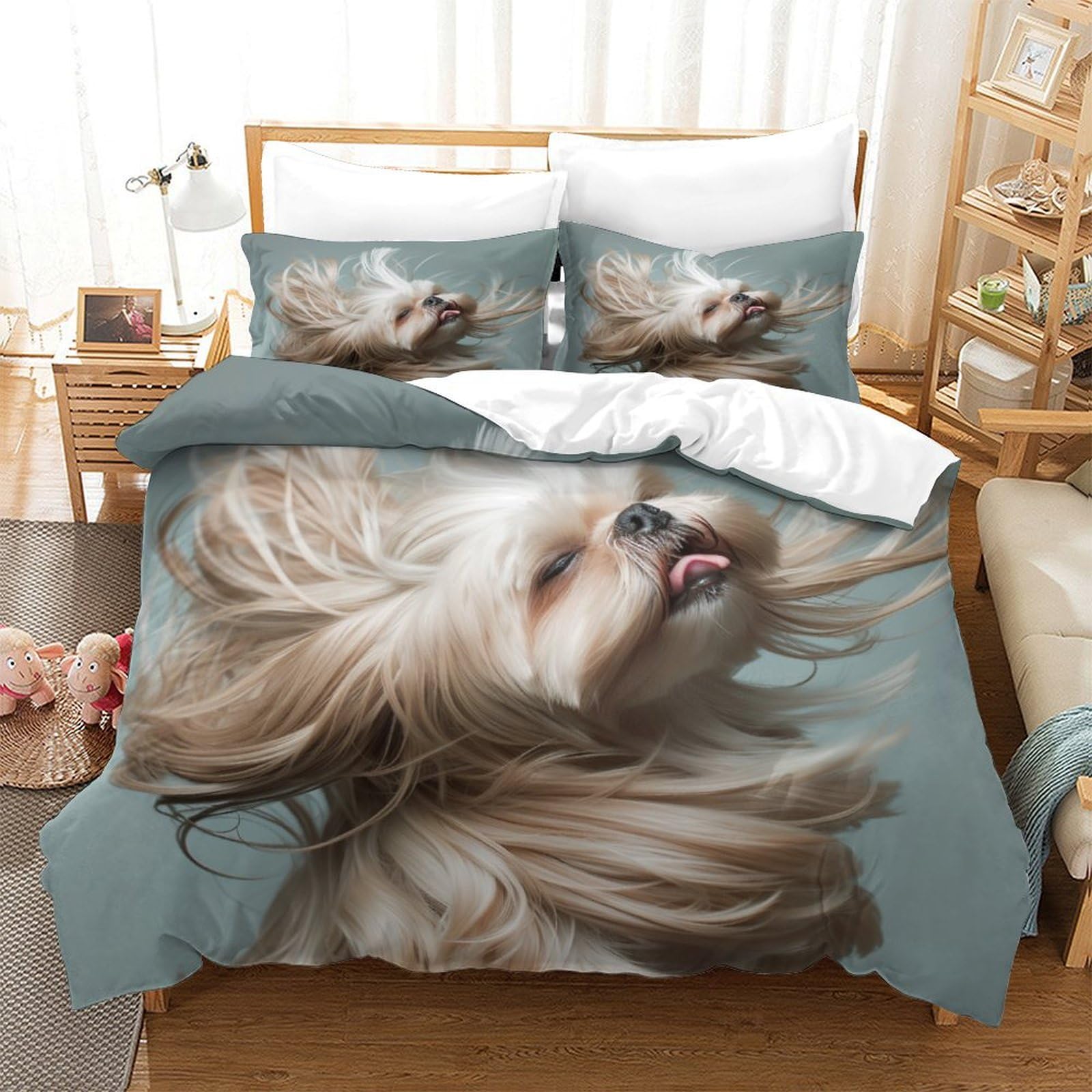 Set de housse de couette super king Schzon anti-transpiration en microfibre douce