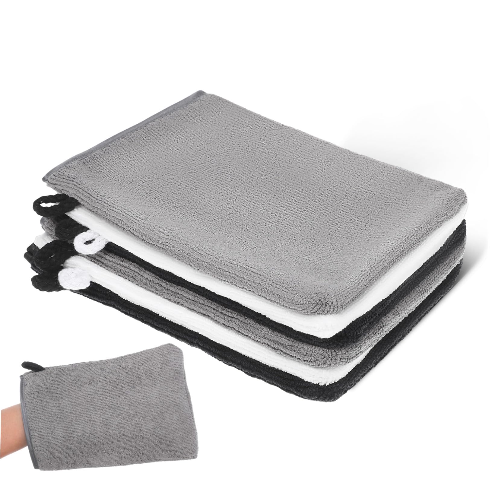 Cabilock 6 piezas Guantes Exfoliantes de Baño Microfibra para Ducha y Limpieza Facial Reutilizables y Aptos para Tipo de Piel para Uso Familiar