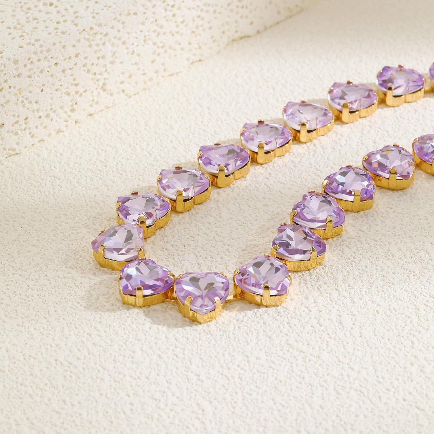 Firstmeet Heart-shaped Crystal Rhinestone Collar Necklace Wedding Sparkly Colorful Crystal Choker For Women - Image 5