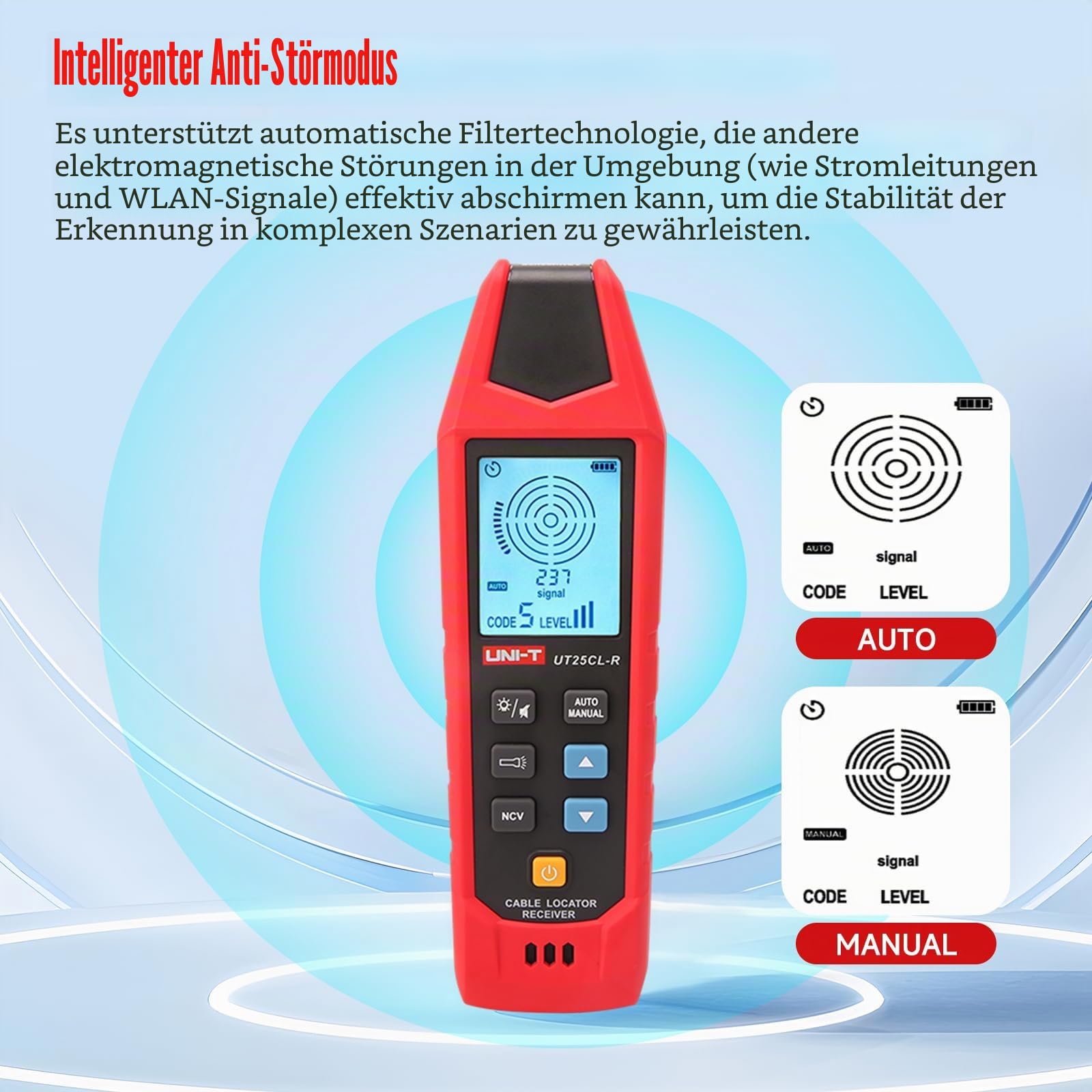 UT25CL Kabelfinder Tester für Netzwerkkabel LAN Kabelverfolgung Messung POE NCV Kontaktloser Test Elektrische Sicherheit Spurerkennung
