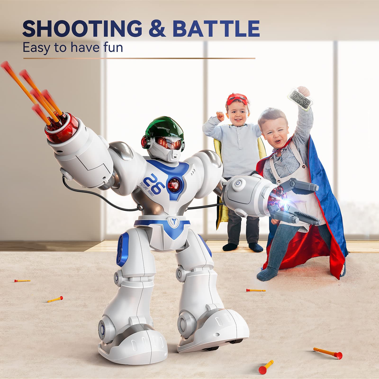 Buy Ruko Large RC Robot Toys for Kids, Soft Darts Shooting Remote