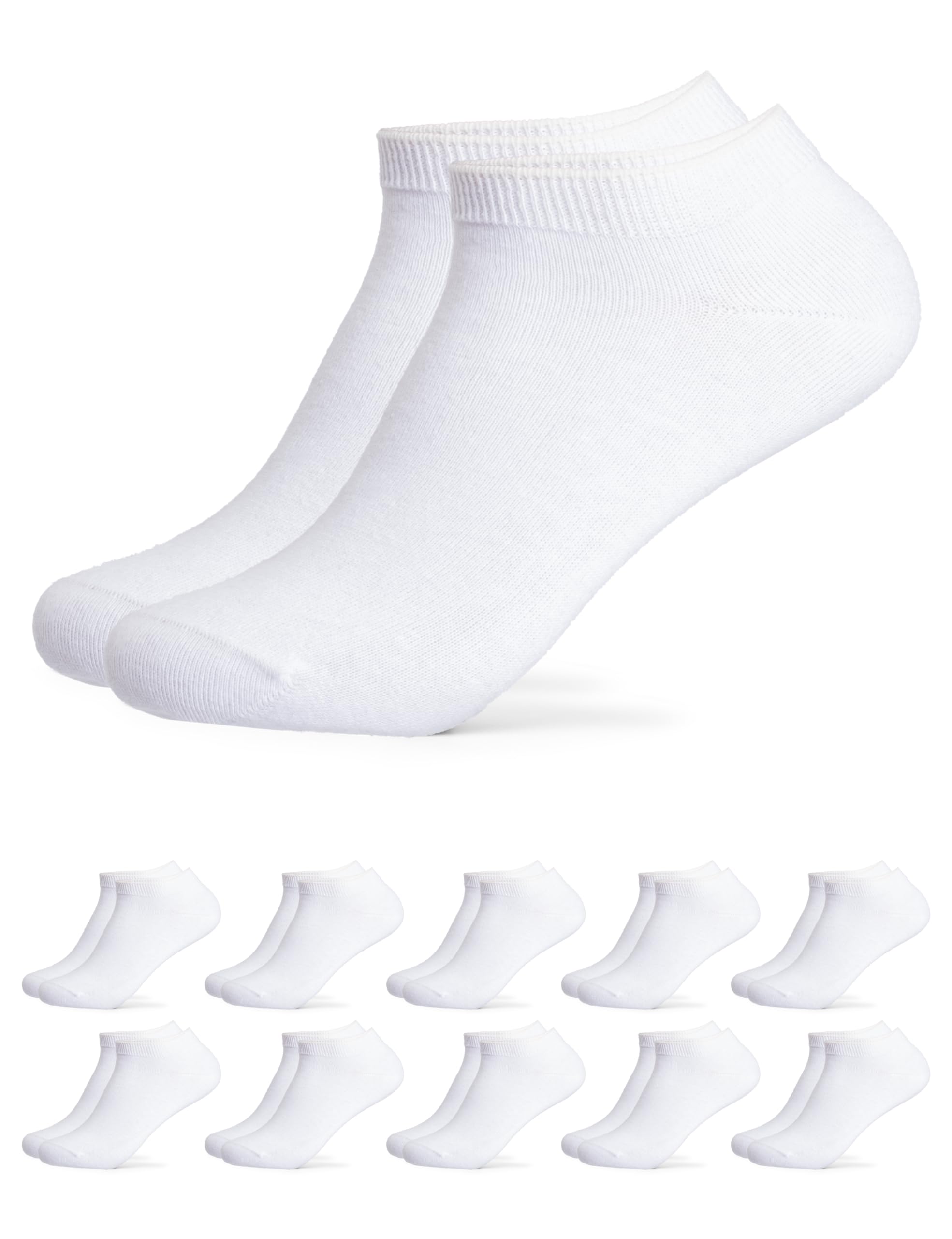 Occulto calcetines tobilleros 100% algodón hombre & mujer pack de 10 pares (modelo: Manu)