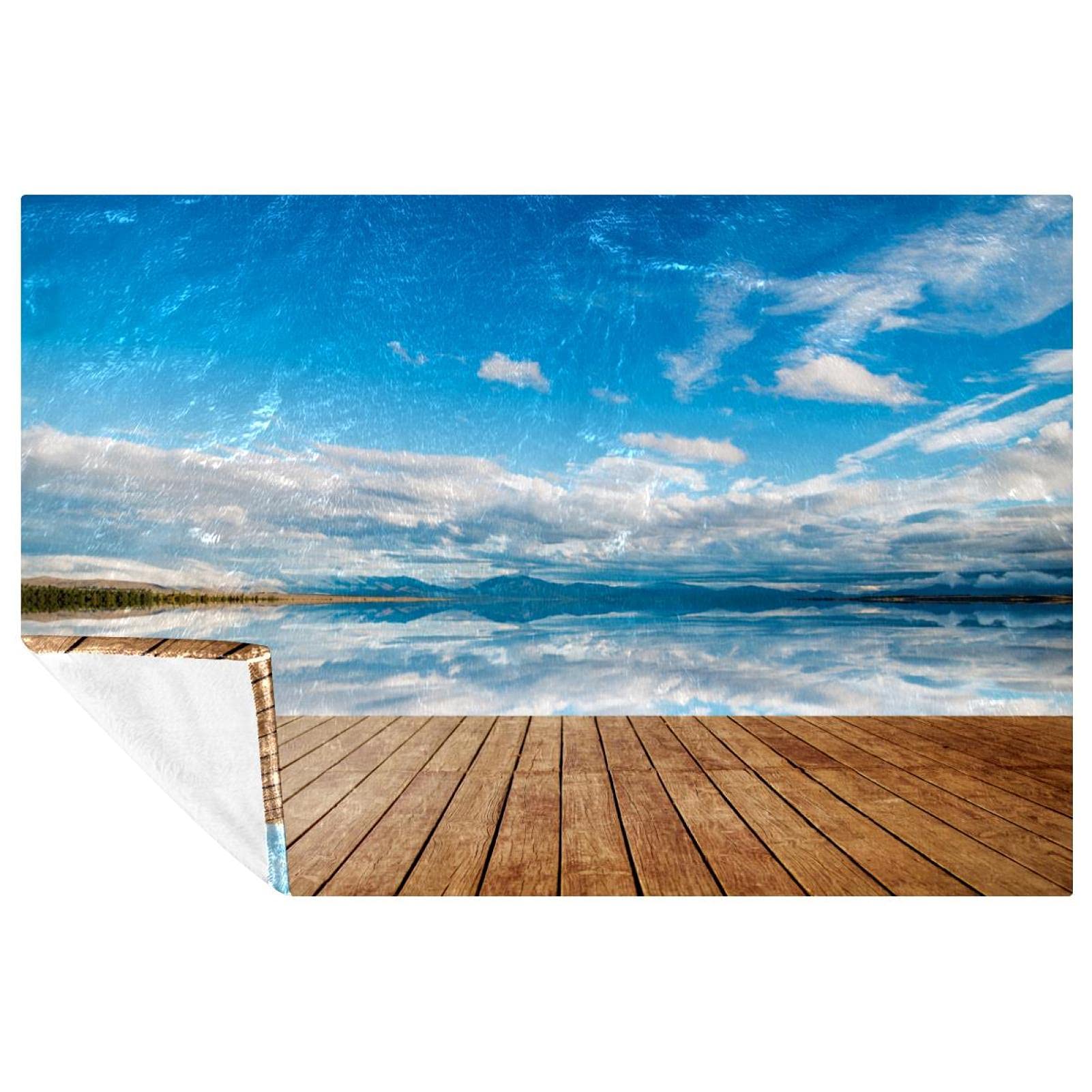 Couverture chaude et douce Horizon 150x100 cm pour lit, canapé, camping et pique-nique