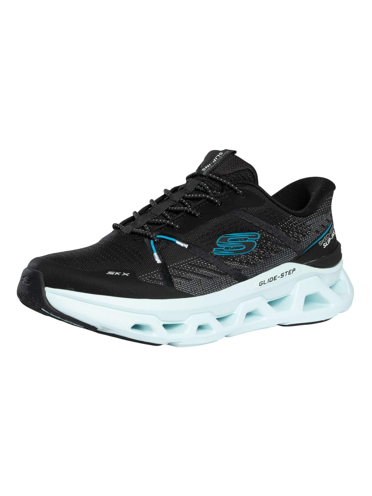 Skechers Tenis Glide-​Step Altus Aphtur para Hombre, Tejido Negro Aqua PU, 43 EU