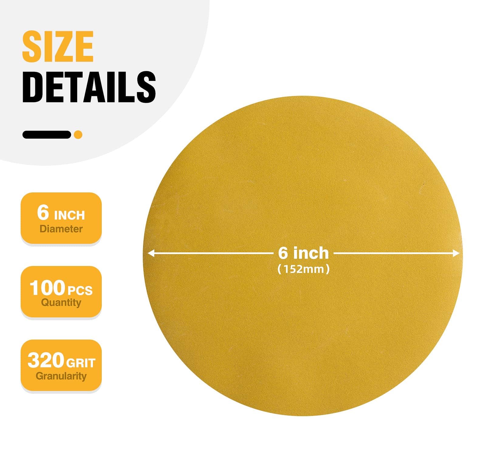 6 Inch Sanding Discs - 100 PSA Sandpaper -3