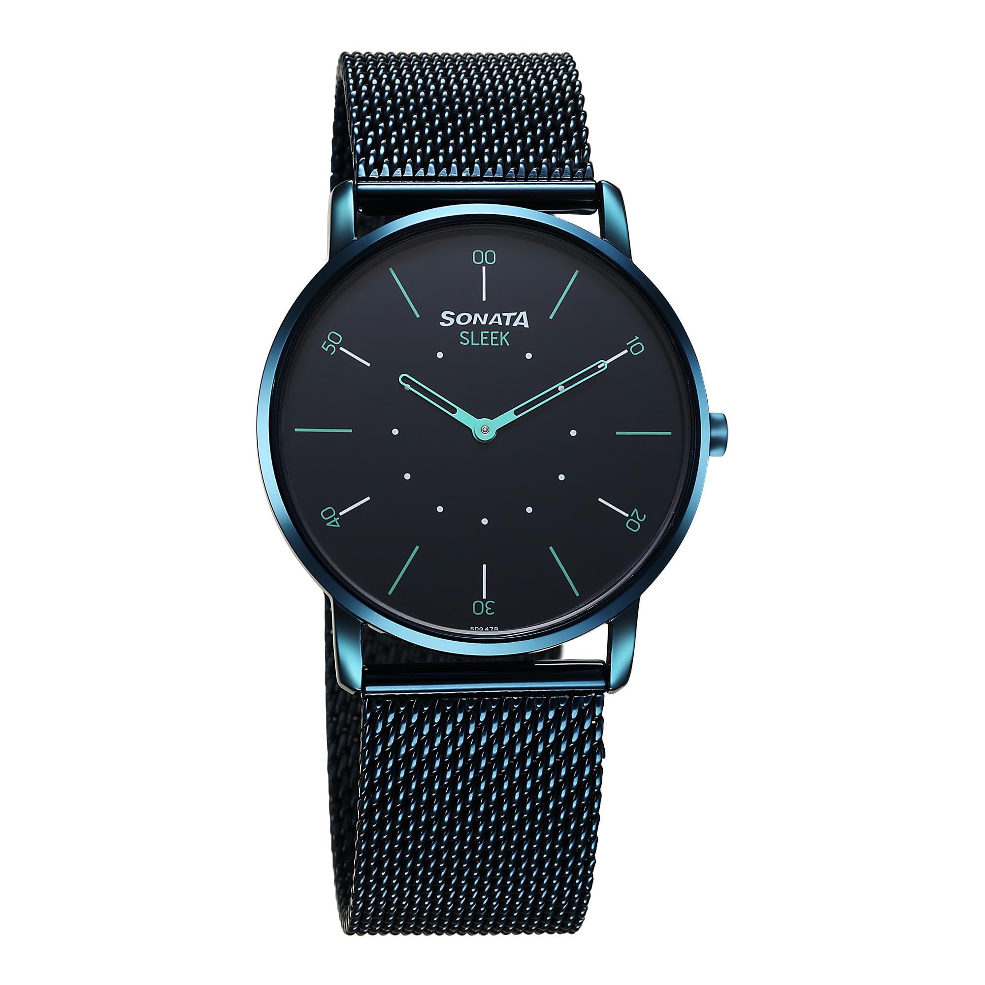 sonata Sleek Quartz Analog Blue Dial Blue Stainless Steel Strap Watch for Men-picture-31