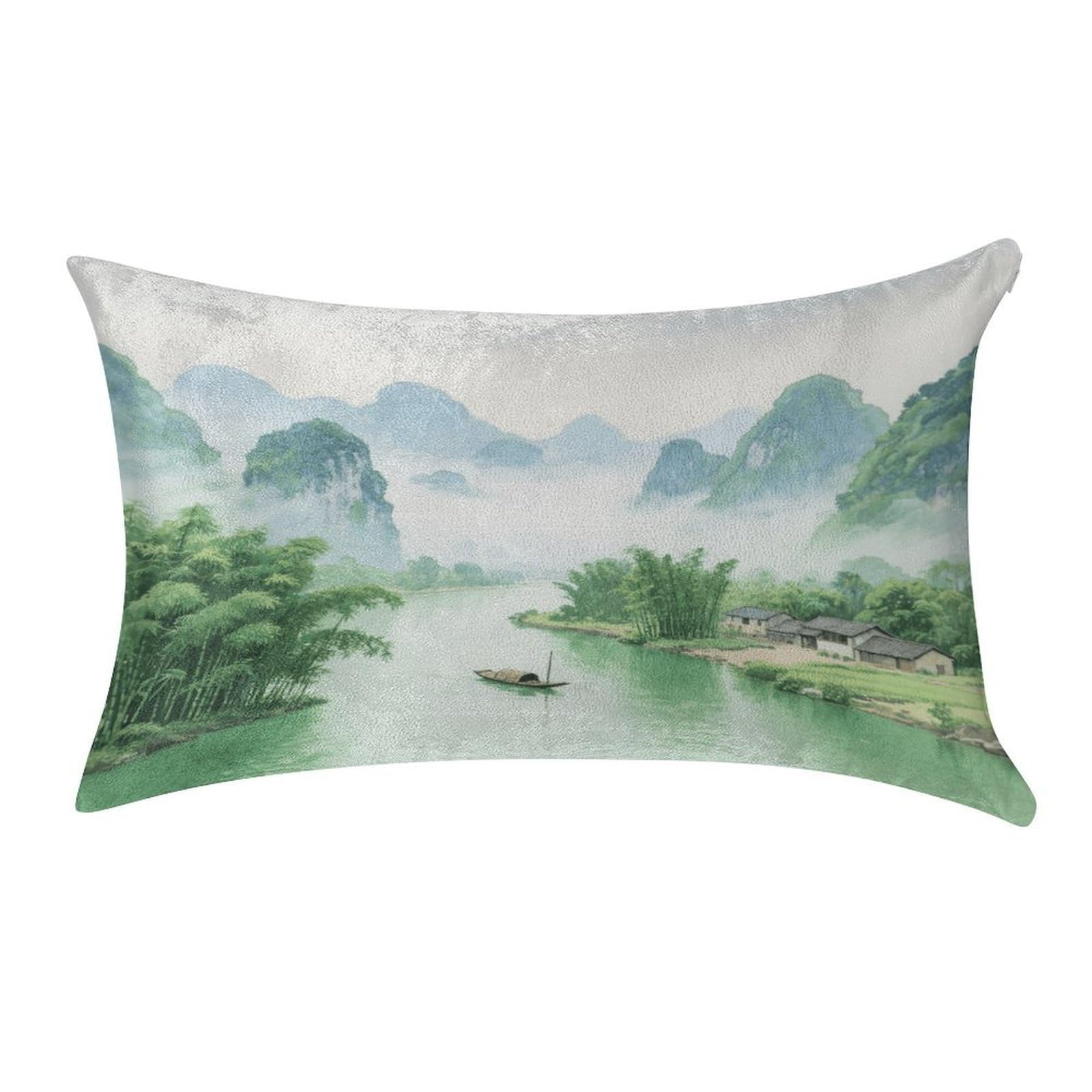 Fekiloot Style Guilin Landscape Painting Pillow Covers Home Decor Pillow Cases