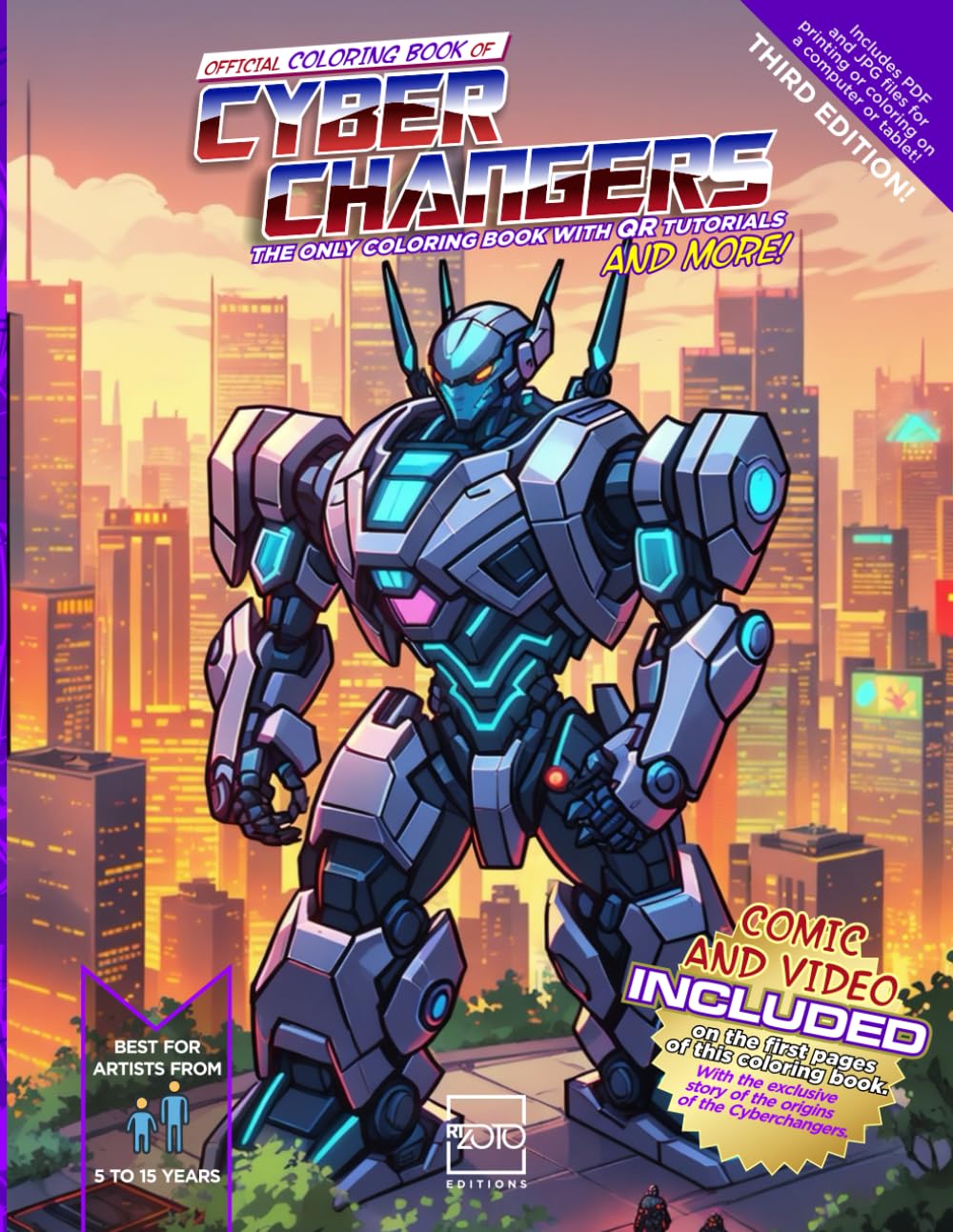 Coloring Book: Transform - Cyberchangers: The only coloring book with interactive QRs.