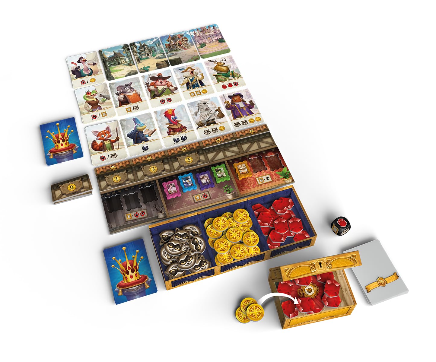 Repos Production, pour la Couronne, Jeu Familial, Jeu de société, 3 à 5 Joueurs, à partir de 8 Ans, 30 Minutes, Allemand