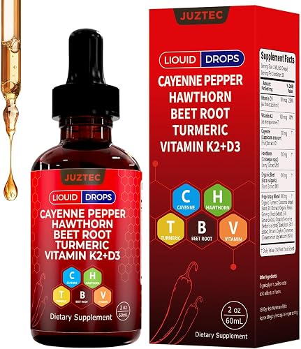 Cayenne Pepper Drops, Clean Cayenne Nutra Pepper Extract with Hawthorn Beet Root 60ml Plant-Based Liquid 2 fl oz (1Pcs)