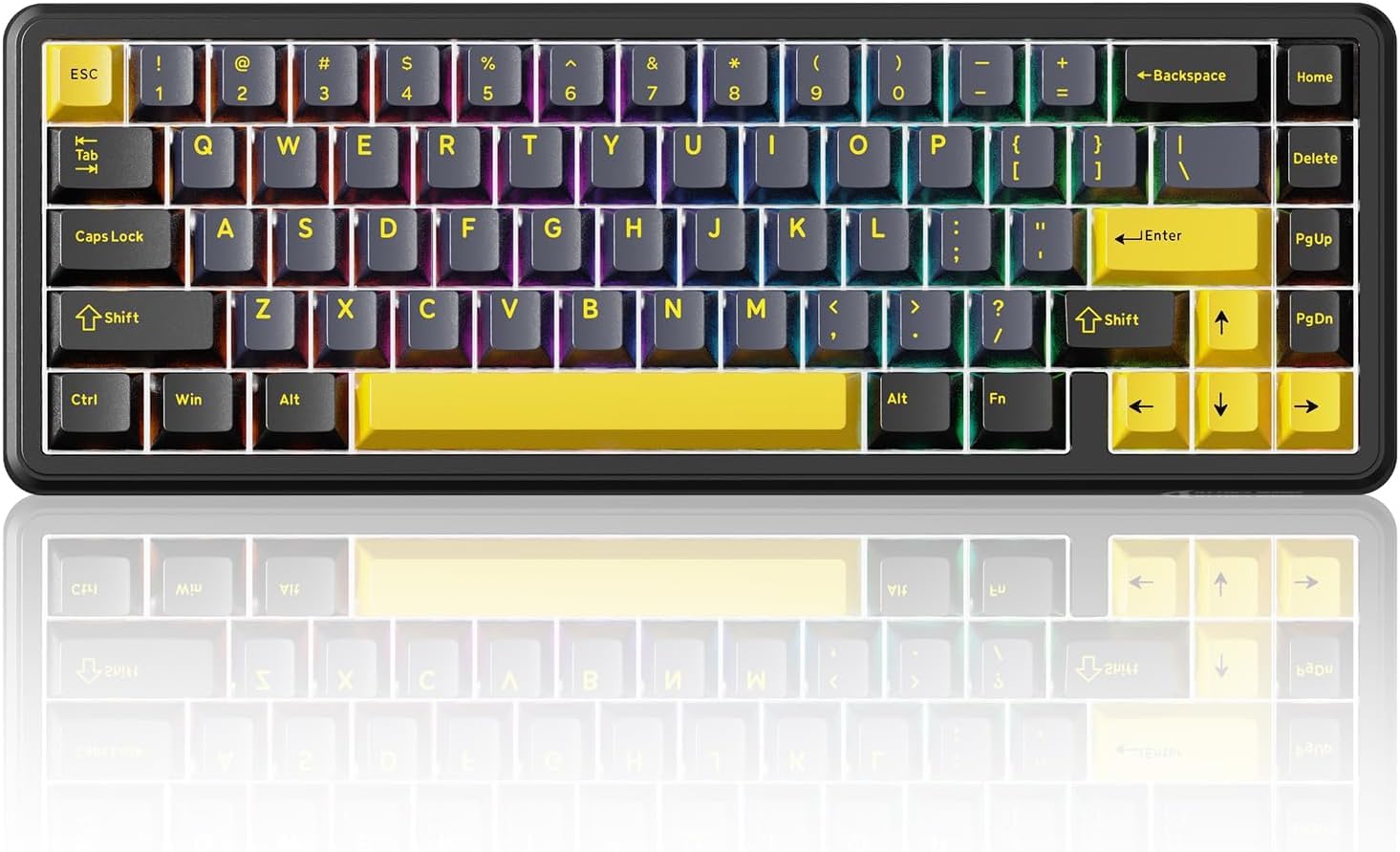 ATTACK SHARK X65 HE Wired Rapid Trigger Magnetic Switch 65% Mechanical Gaming Keyboard, Hall Effect Top Mounted RGB Hot Swap,Adjustable Actuation,8KHZ Polling Rate,PBT Keycaps for Win/Mac(Star Black)