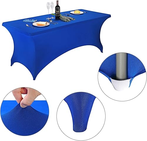 Miniatura 3 de FELIZEST - Mantel elástico ajustado de elastano, para mesa plegable de 1.8 m o 1.2 m o 2.4 m o 1.5 m, mantel rectangular de cóctel, perfecta para