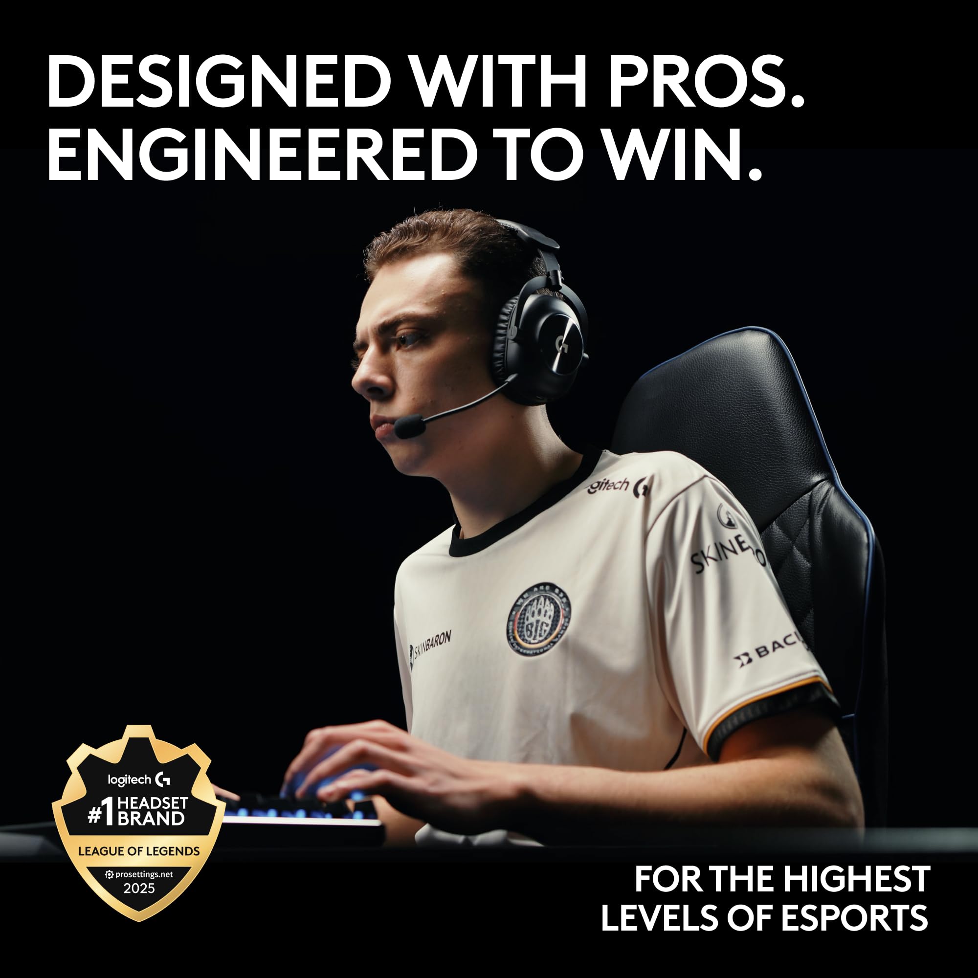 Logitech G PRO X 2 Lightspeed Wireless Gaming Headset, Detachable Boom Mic, 50mm Graphene Drivers, DTS:X Headphone 2.0—7.1 Surround, Bluetooth/USB/3.5mm Aux, for PC, PS5, PS4, Nintendo Switch - Black - 2