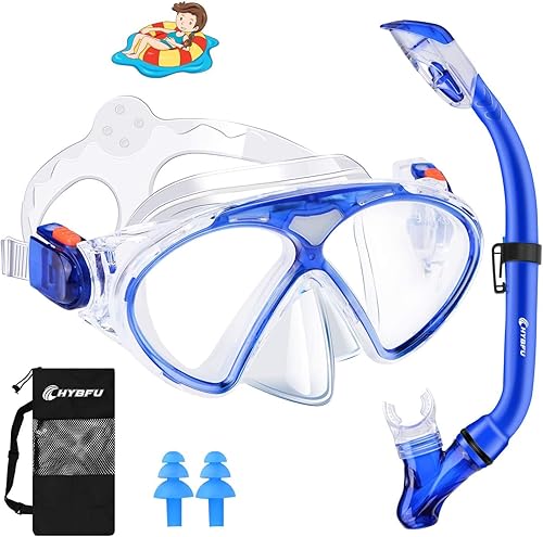 Juego de esnórquel para niños, equipo de esnórquel para niños con esnórquel plegable y gafas de esnórquel antivaho, paquetes de esnórquel, máscara