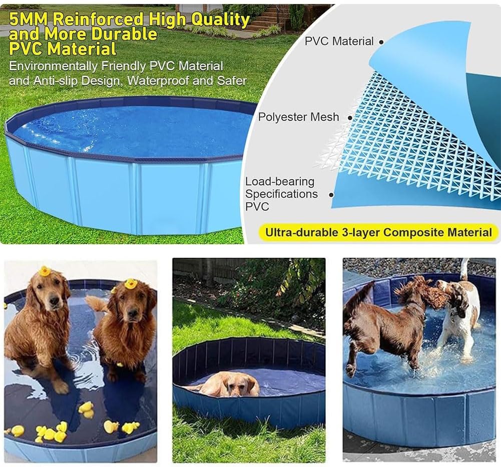 Piscina Cani Grandi Pieghevole 2-in-1 | Sicurezza ottimale. Una piscina cane durevole. Usabile come piscinetta neonato spiaggia pratica in vacanza.