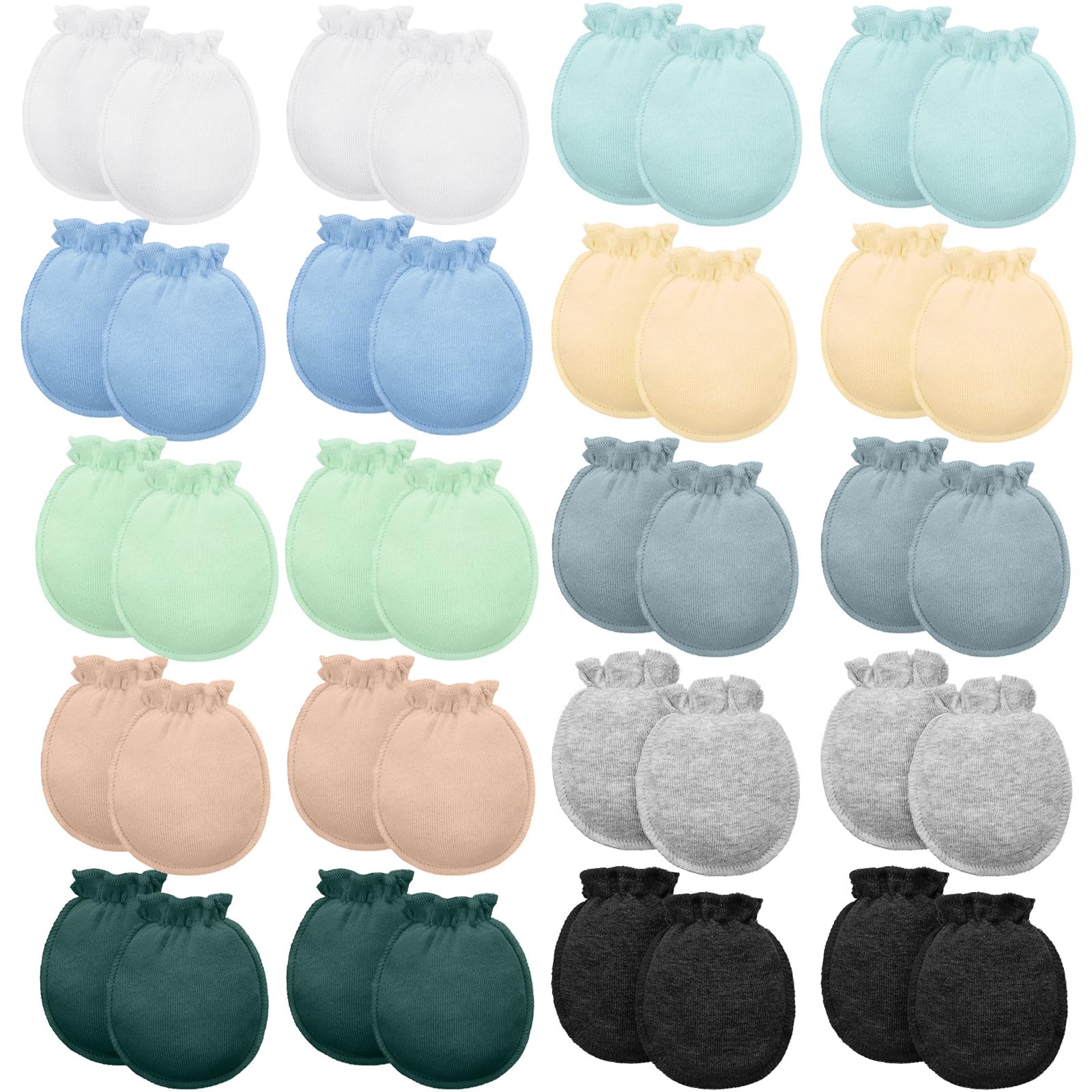 20 Pcs Newborn Mitten for Baby Boy Girl 0-6 Months No Scratch 100% Cotton