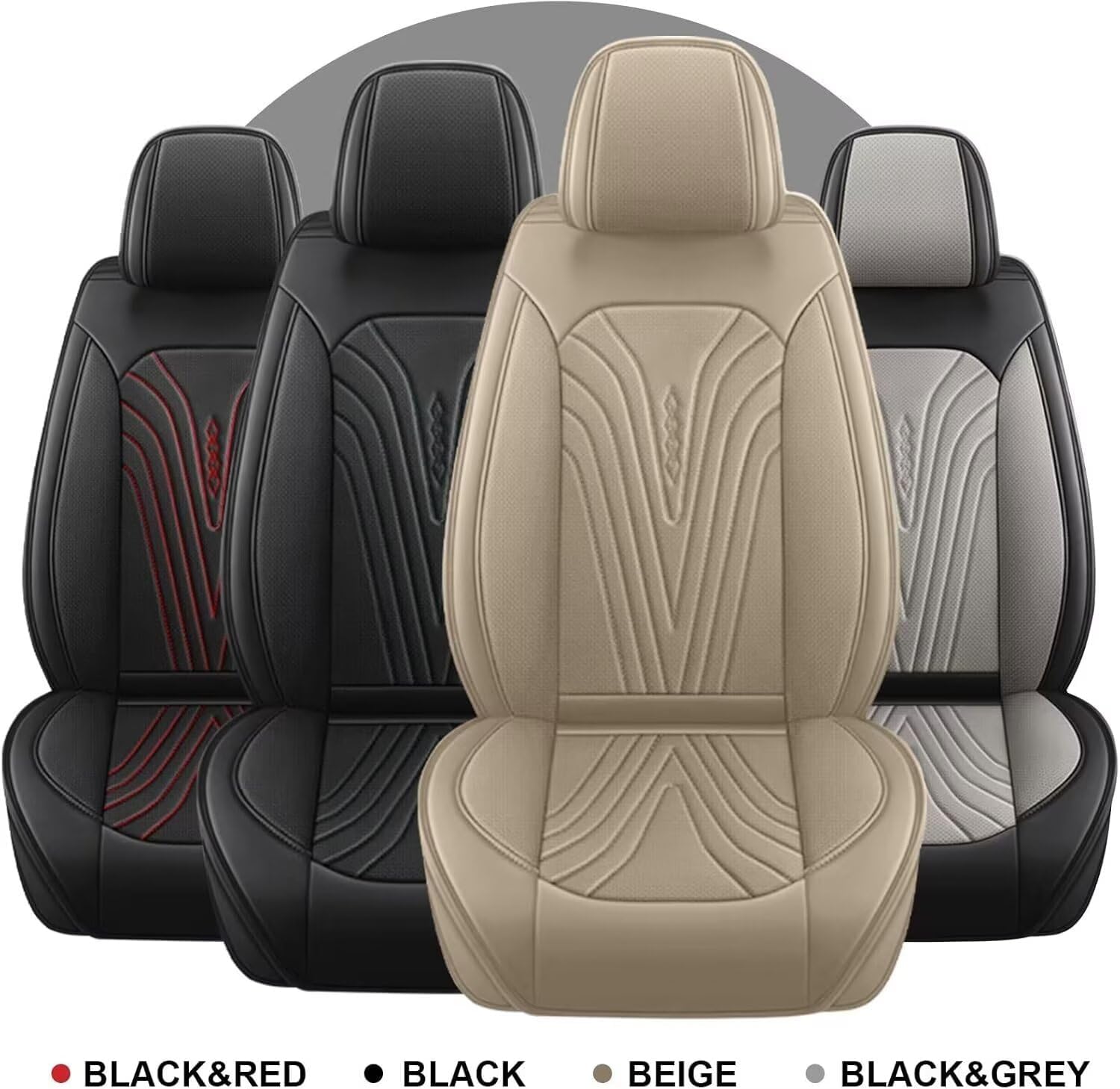 DISUTOGO Seat Covers for Hyundai Ioniq 5 2022-2024, Waterproof Leather Breathable Car Cushions Anti-Slip for 2 Front Seat Covers Protector(2 Seats, Beige)