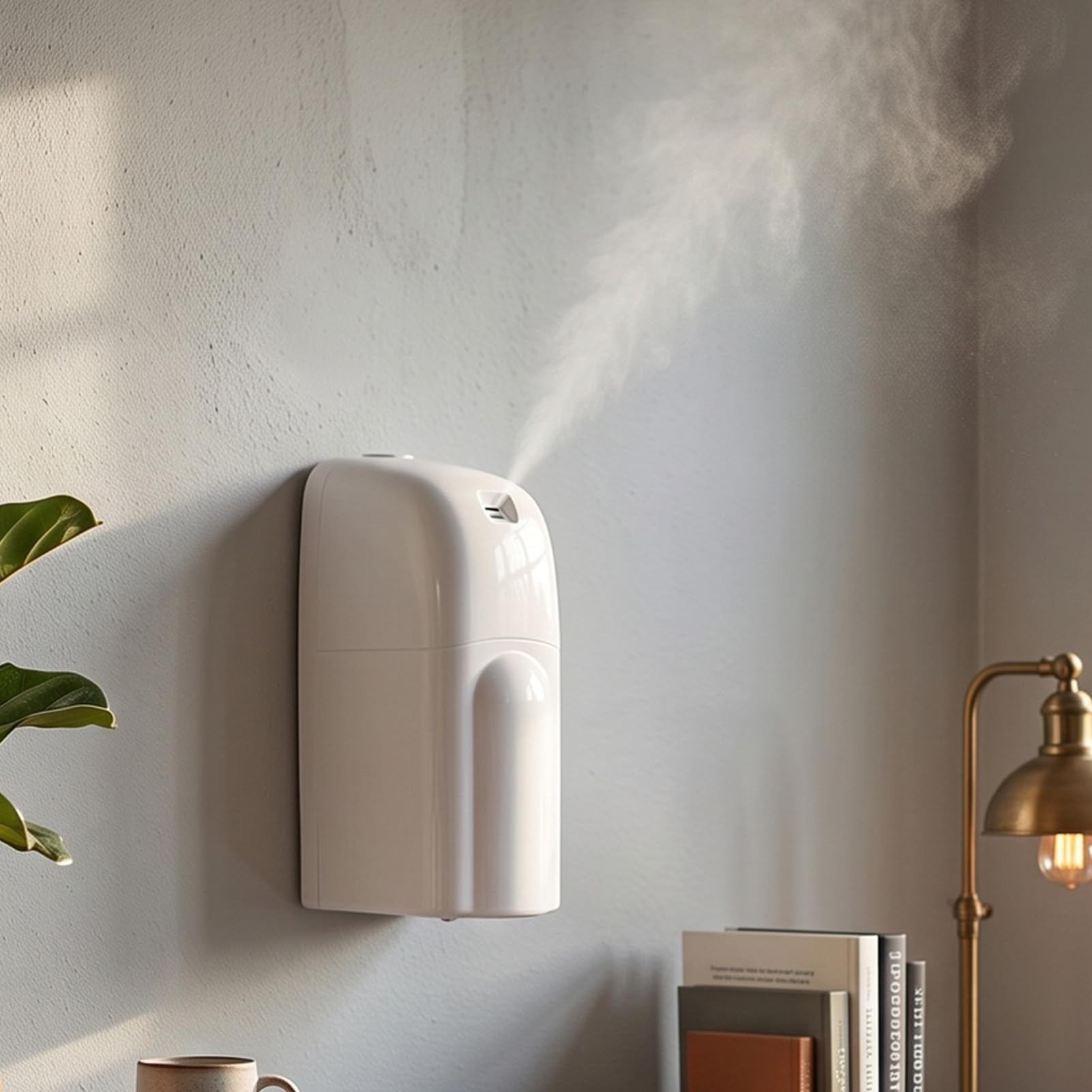 Brrnoo Diffusore per Aromaterapia a Parete, Copertura 500 Metri Cubi, per | Diffusore per Aria Fredda, Involucro in Plastica, Alimentazione USB, Controllo Bluetooth, capacità 200 Ml, Ideale per Casa