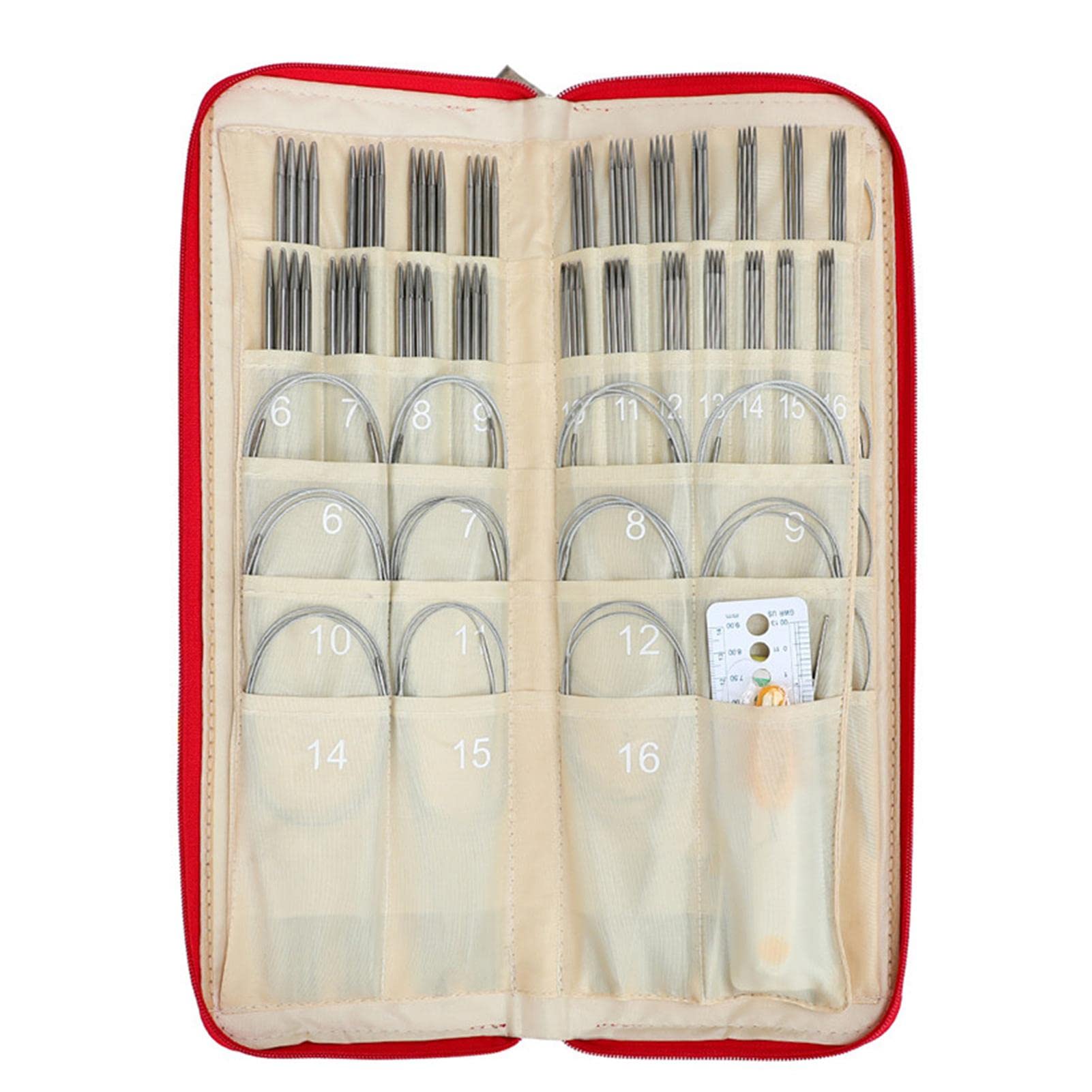 Agujas de tejer para principiantes Suministros para tejer, kit de agujas | Los suministros de tejido para suéter incluyen tijeras, marcadores de costura, ganchillo, reglas y agujas circulares.