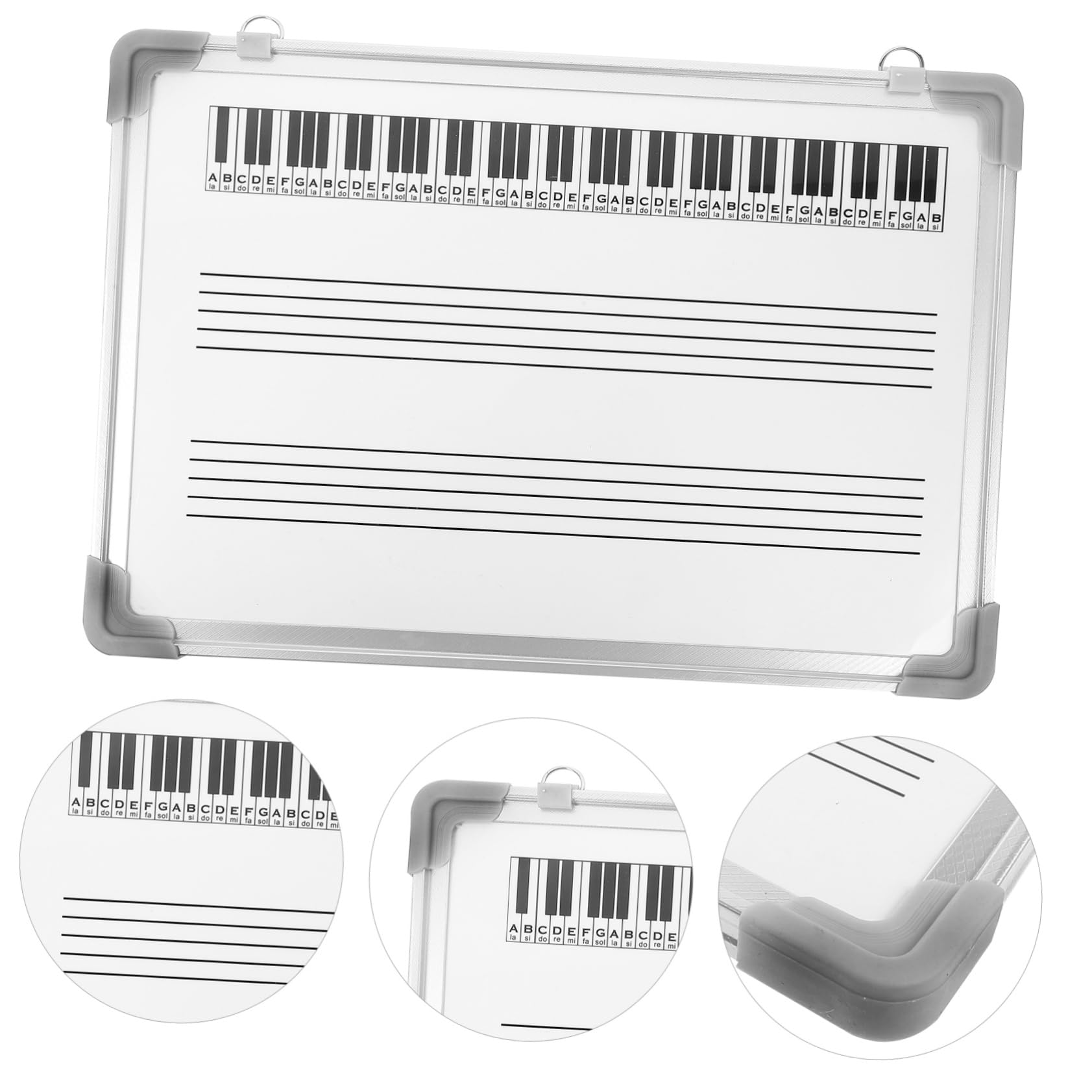 STOBOK Trocken Abwischbares Notenlinien Whiteboard für Musikunterricht Leichte Lerntafel aus Aluminiumlegierung Weiß für Schule und Zuhause