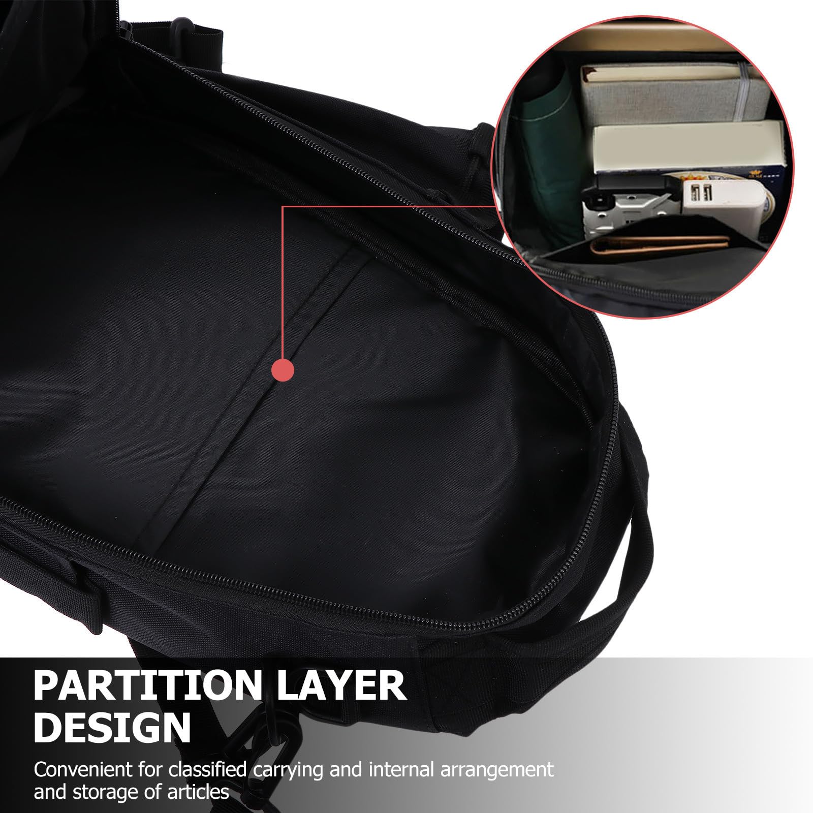 Zaino da Trekking Multifunzionale in Poliestere e Oxford Molte Tasche Pratico per Escursionismo e attività Outdoor Nero