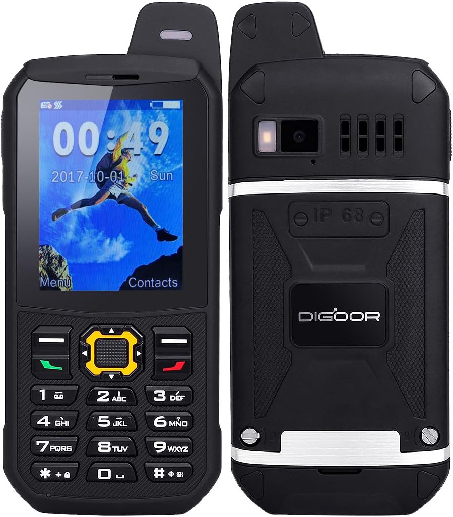 Waterproof GSM Phone, Digoor Citizen Waterphone Rugged Tough Water Resistant Phones Unlocked Waterproof Senior Classic Cell Phone 3000mAh Battery T-Mobile Power Bank Function Outdoor Phone (Black)