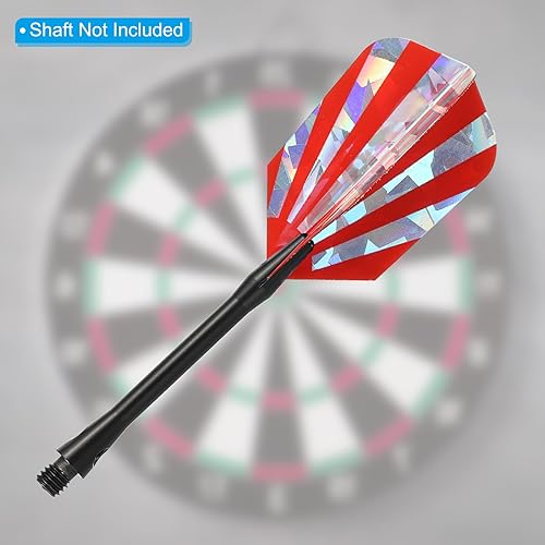 Miniatura 4 de PATIKIL Slim Dart Flights, paquete de 6 accesorios de dardos de diseño único PET para dardo de punta de acero y dardos de punta suave, rojo