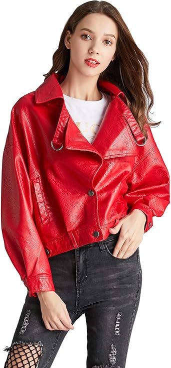 amazon red leather jacket