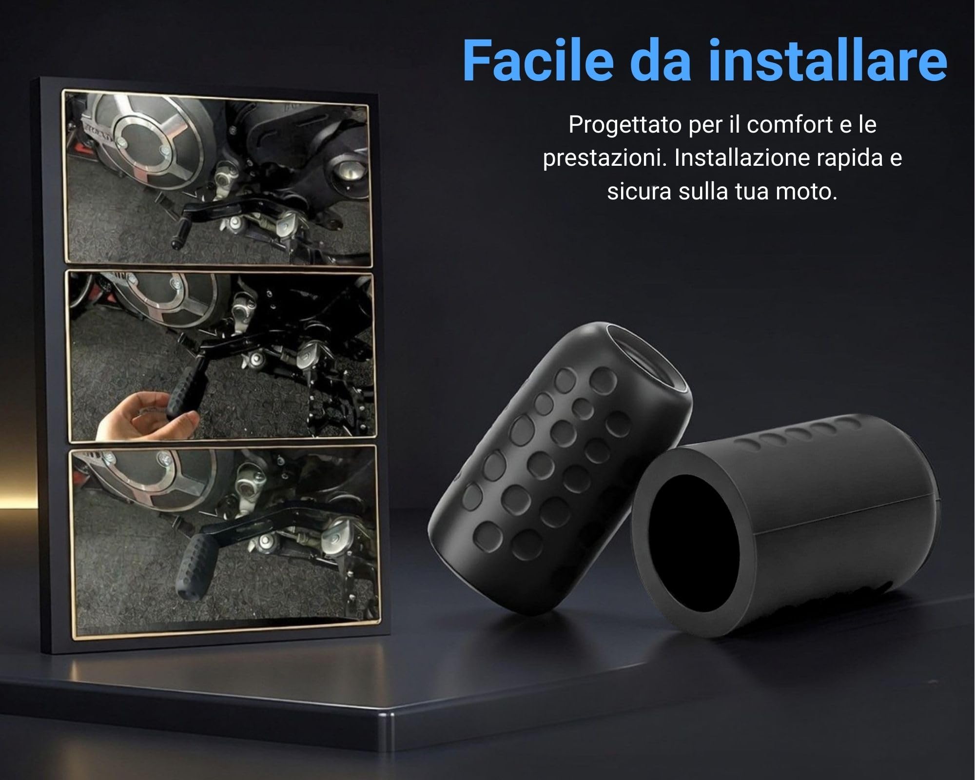 Protezione Leva Cambio Moto, Accessori per Motocicleta Universale, Manicotto in gomma pedale Antiscivolo Nero