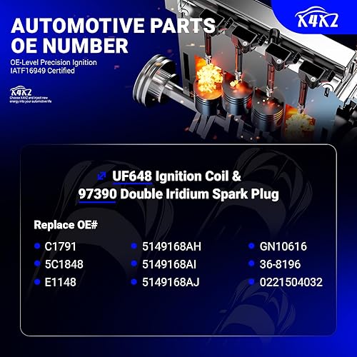Vista 106 de Paquetes de bobina de encendido UF549 y bujía de iridio doble 9029, para Nissan Altima Versa Sentra Rogue Cube NV200 Pathfinder Infiniti FX50 M56