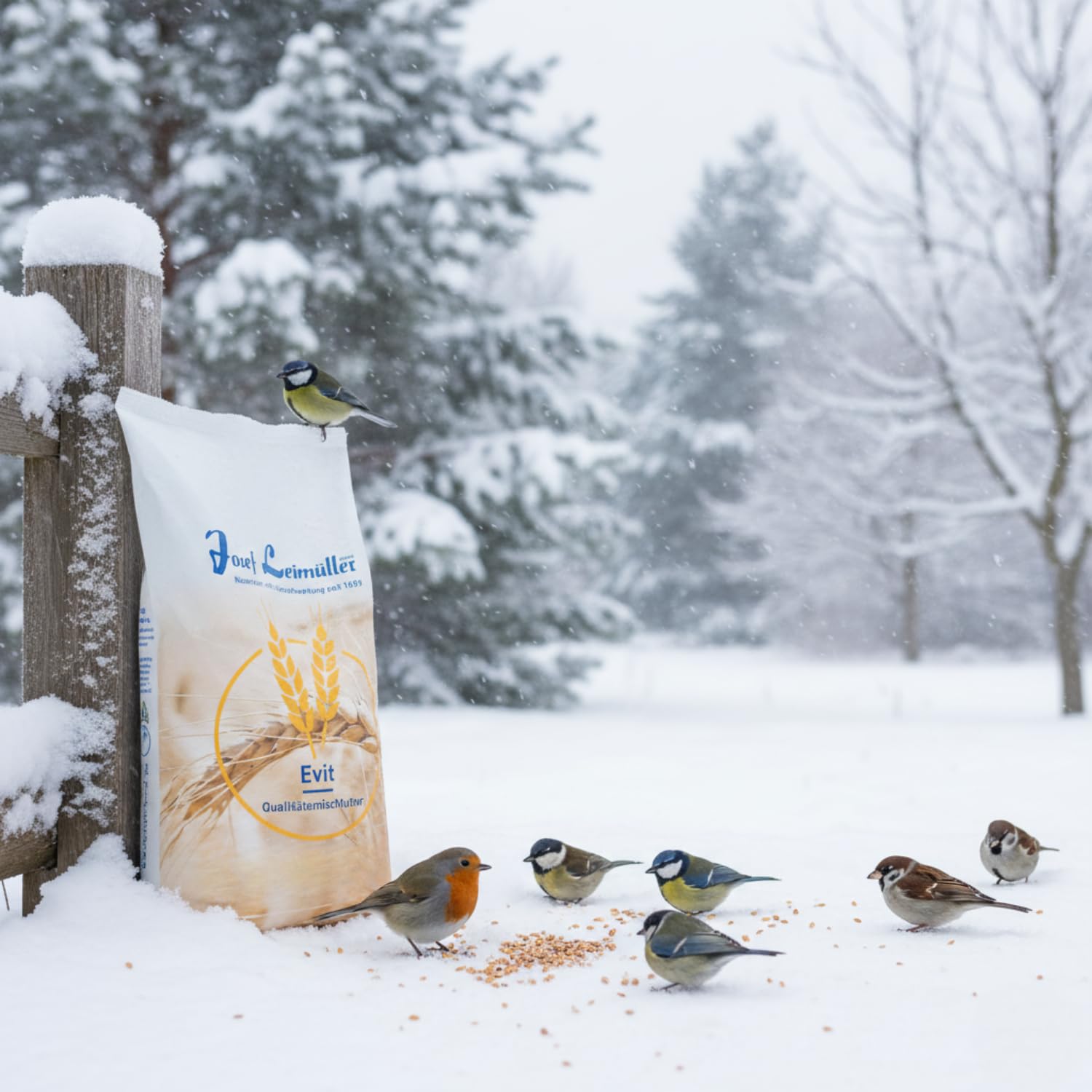 Leimüller Karma dla ptaków Winter Spezial 25 kg karma dla dzikich ptaków | Z owadami i pestkami słonecznika, bogata w energię, karma dla dzikich ptaków