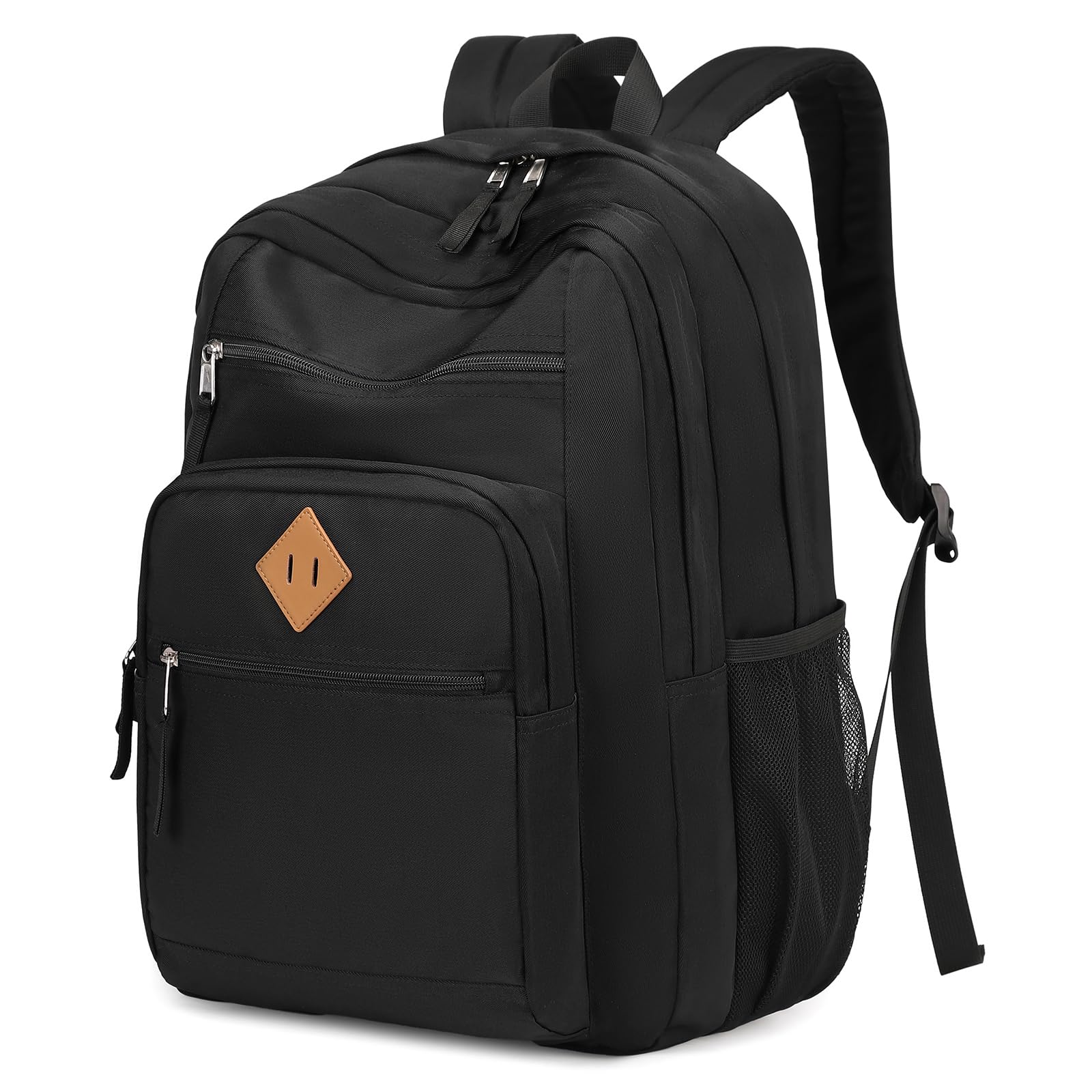 MOONBABY Backpack for Men Large Casual Book Bag Lightweight Back Pack fits 15.6 Inch Laptop for High School College Travel Work, Black