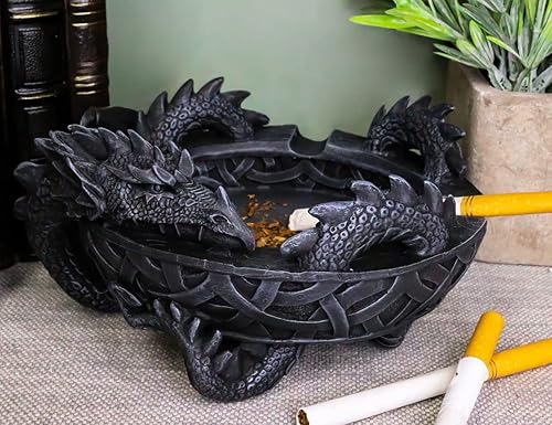 Miniatura 8 de Ebros Gift Cenicero de cigarrillo redondo de Beowulf de fantasía medieval con nudo celta, 5.75 pulgadas de profundidad, Calabozos y dragones góticos